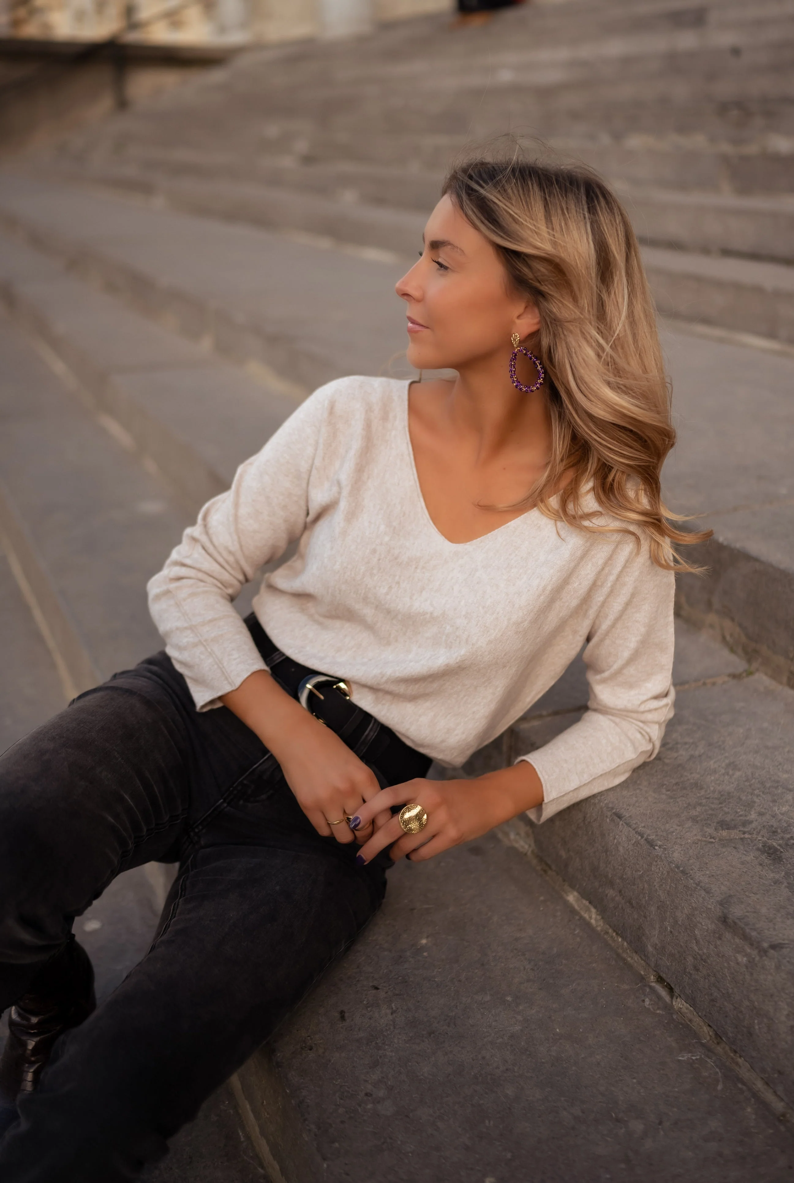 Beige Bouma Thin Sweater - Image 5