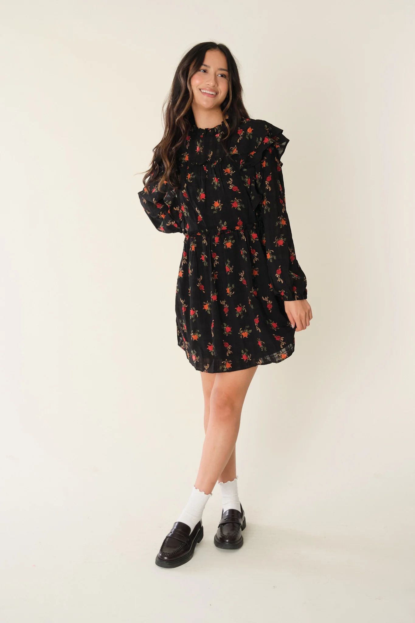 Black Floral Elane Dress - Image 15