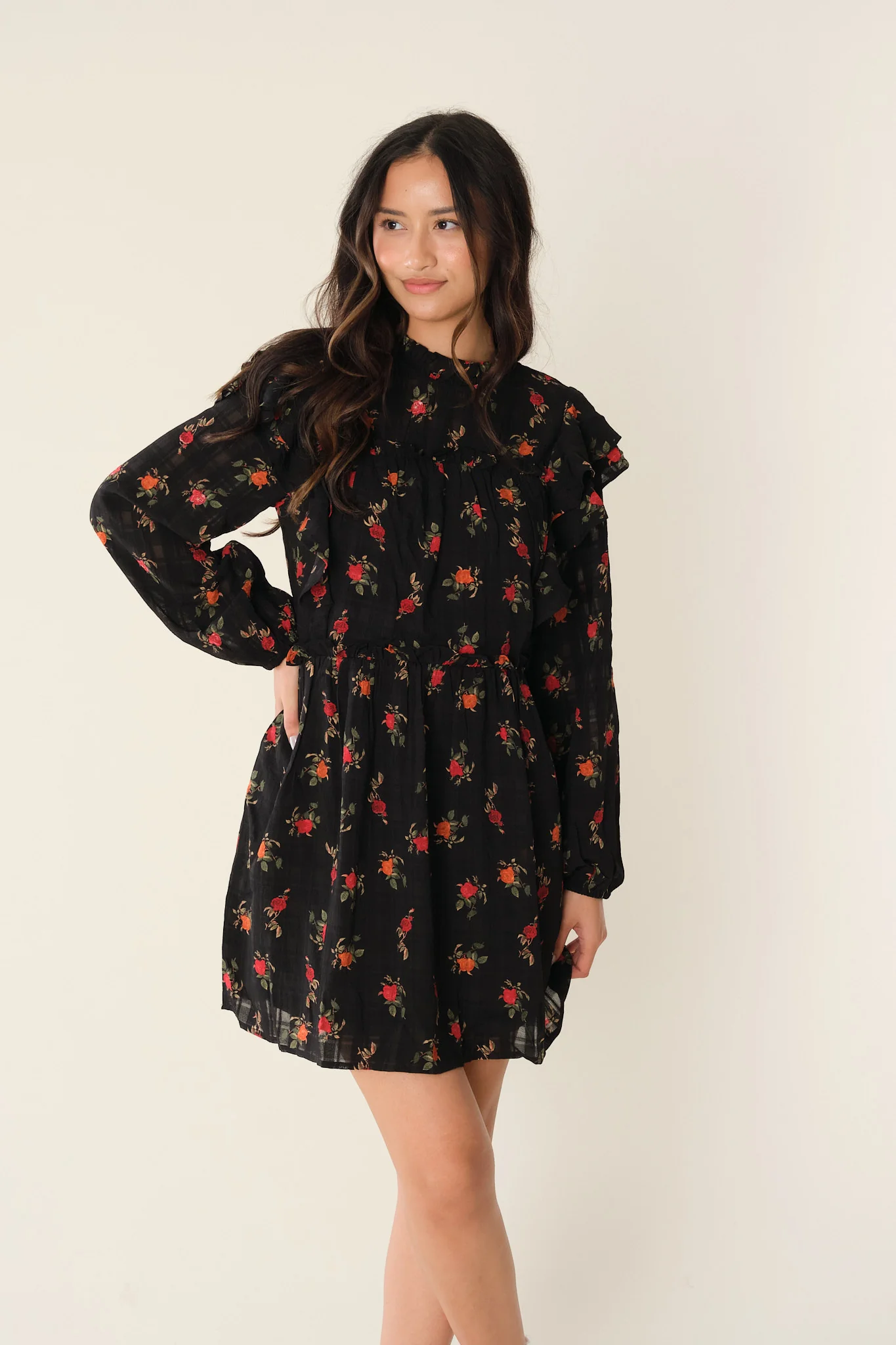 Black Floral Elane Dress - Image 16