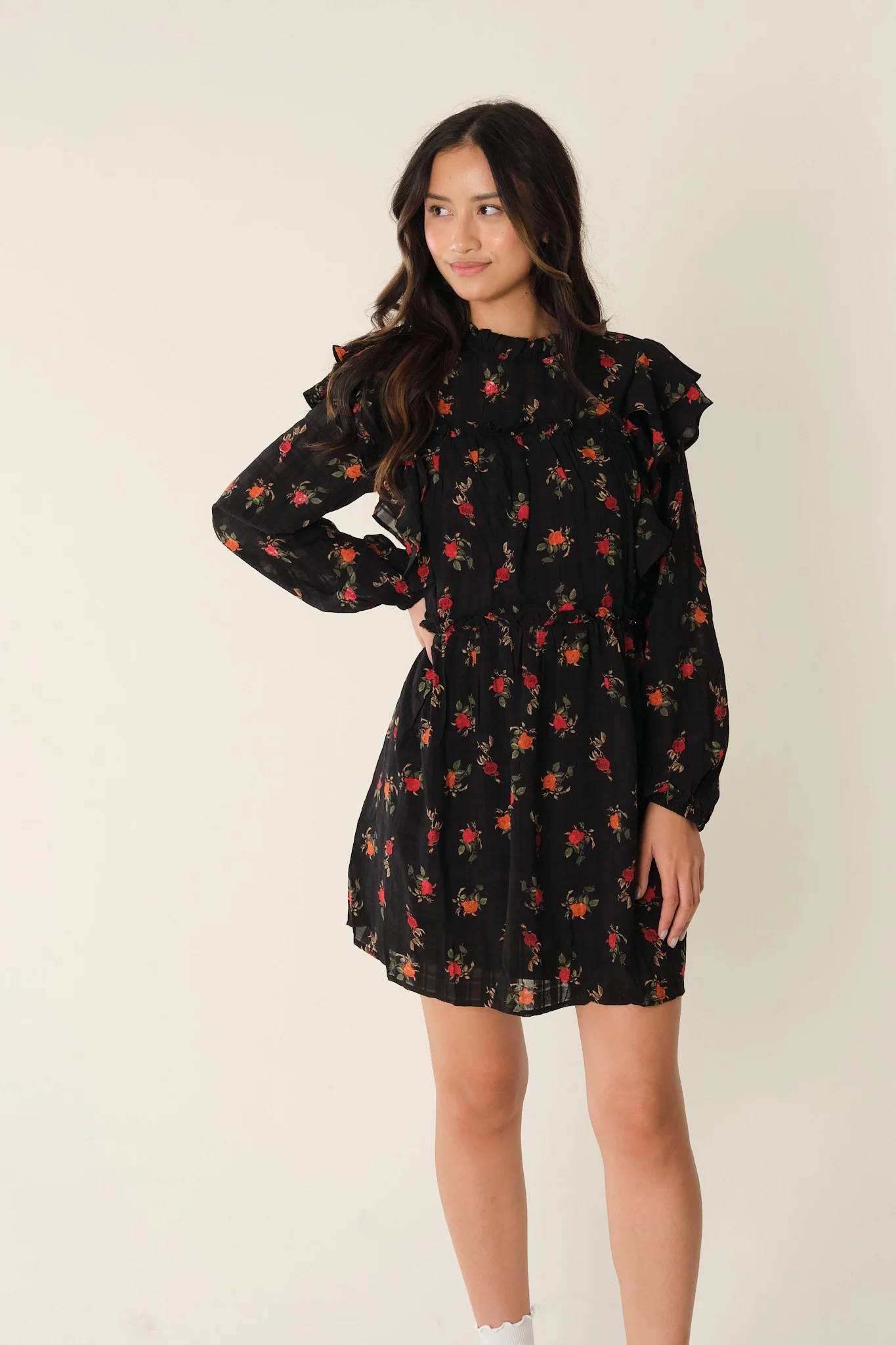 Black Floral Elane Dress - Image 17