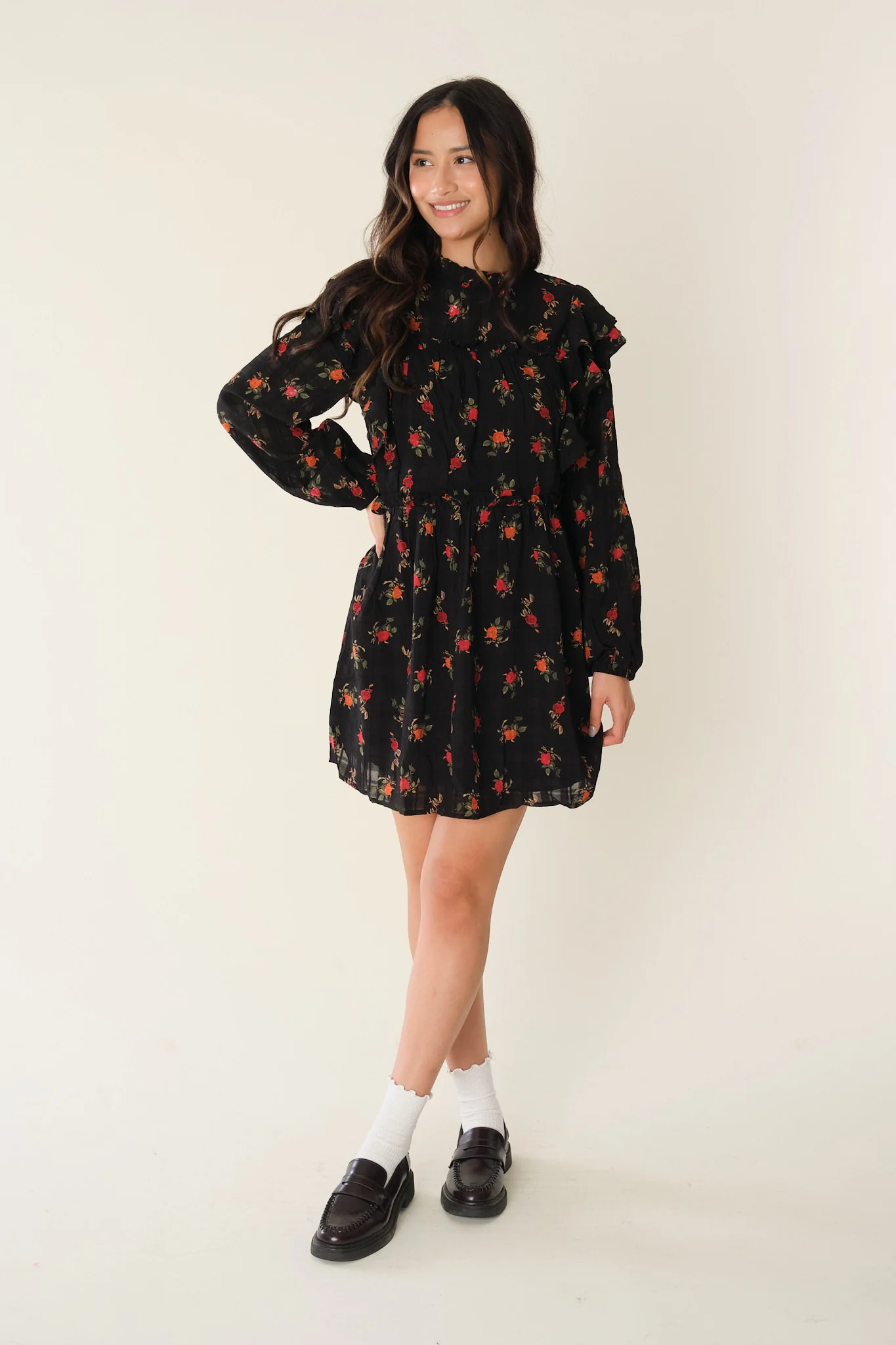 Black Floral Elane Dress - Image 2