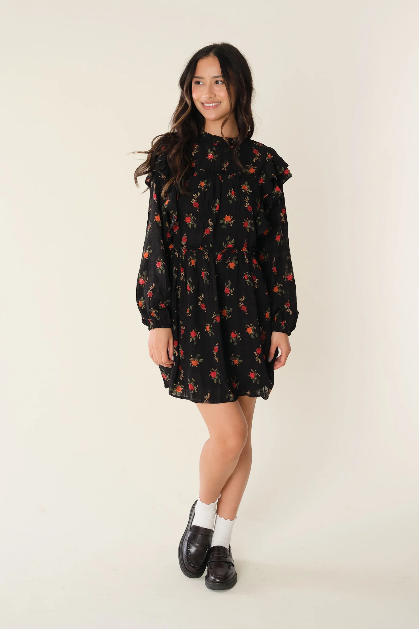 Black Floral Elane Dress - Image 3