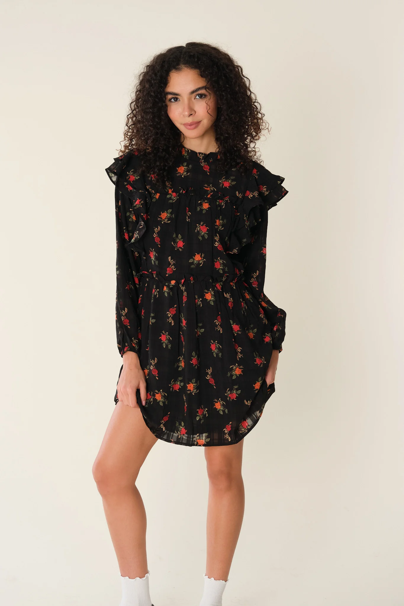 Black Floral Elane Dress - Image 5