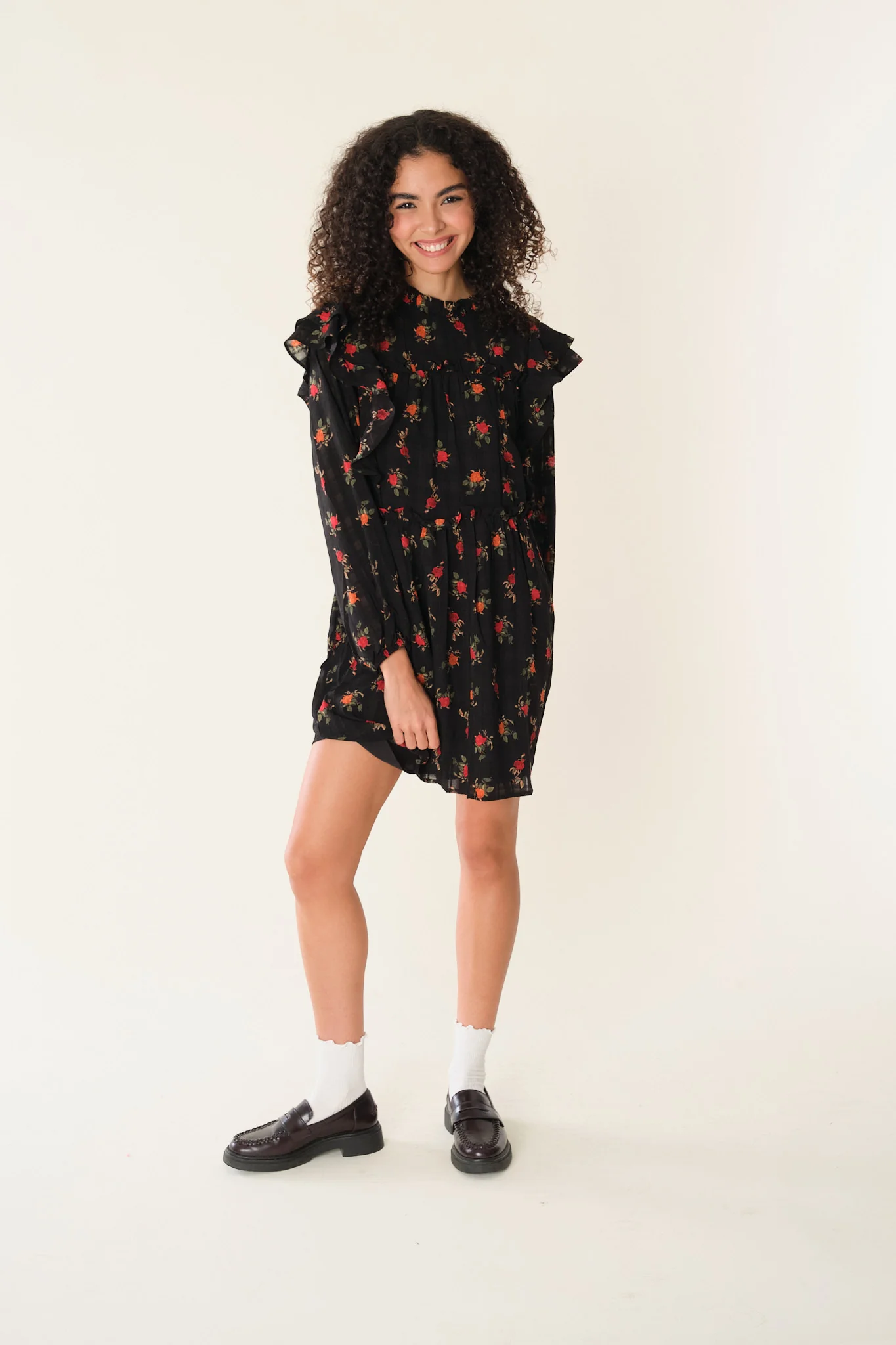 Black Floral Elane Dress - Image 7