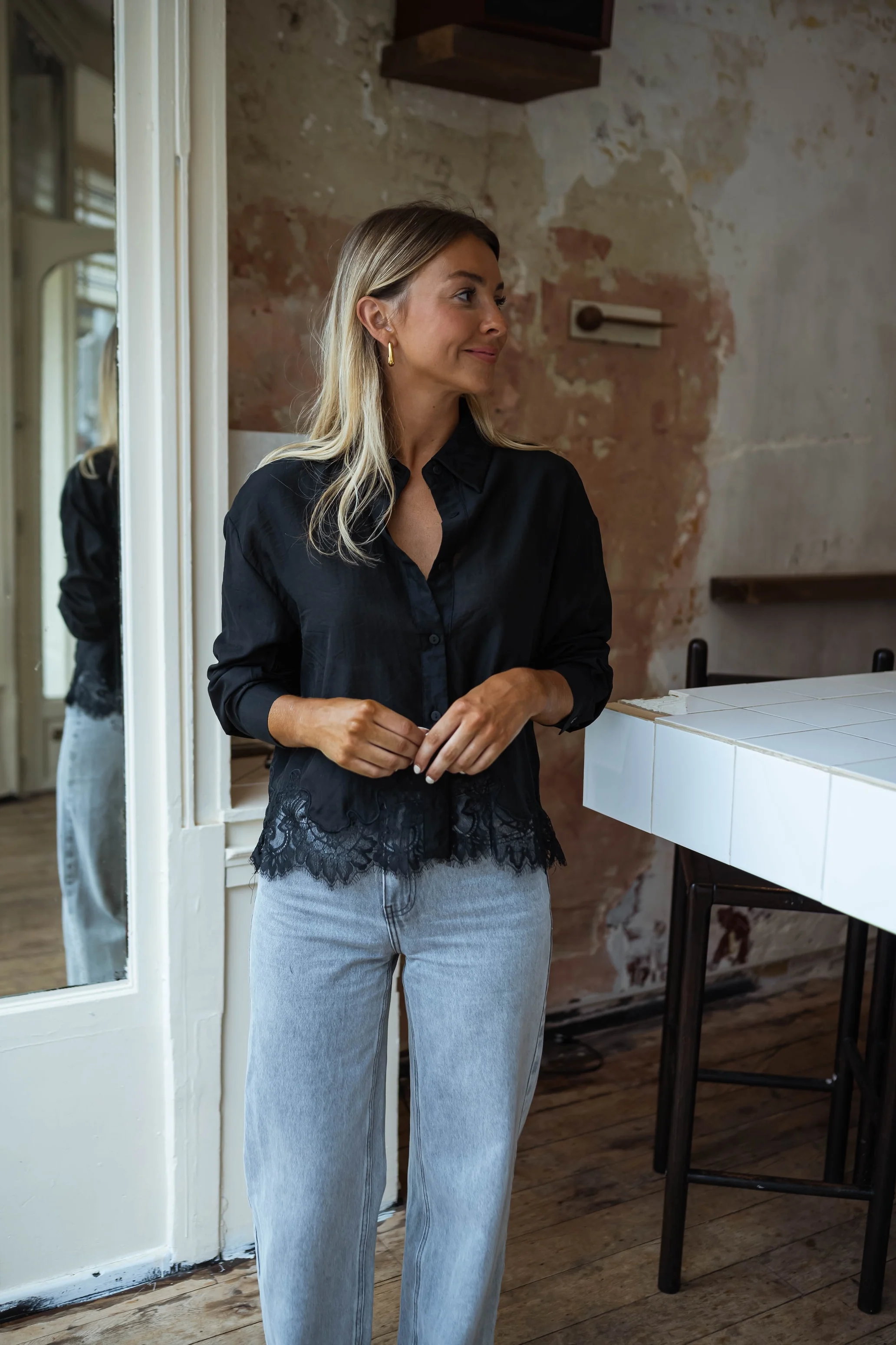 Black Ivan Lace Shirt - Image 4