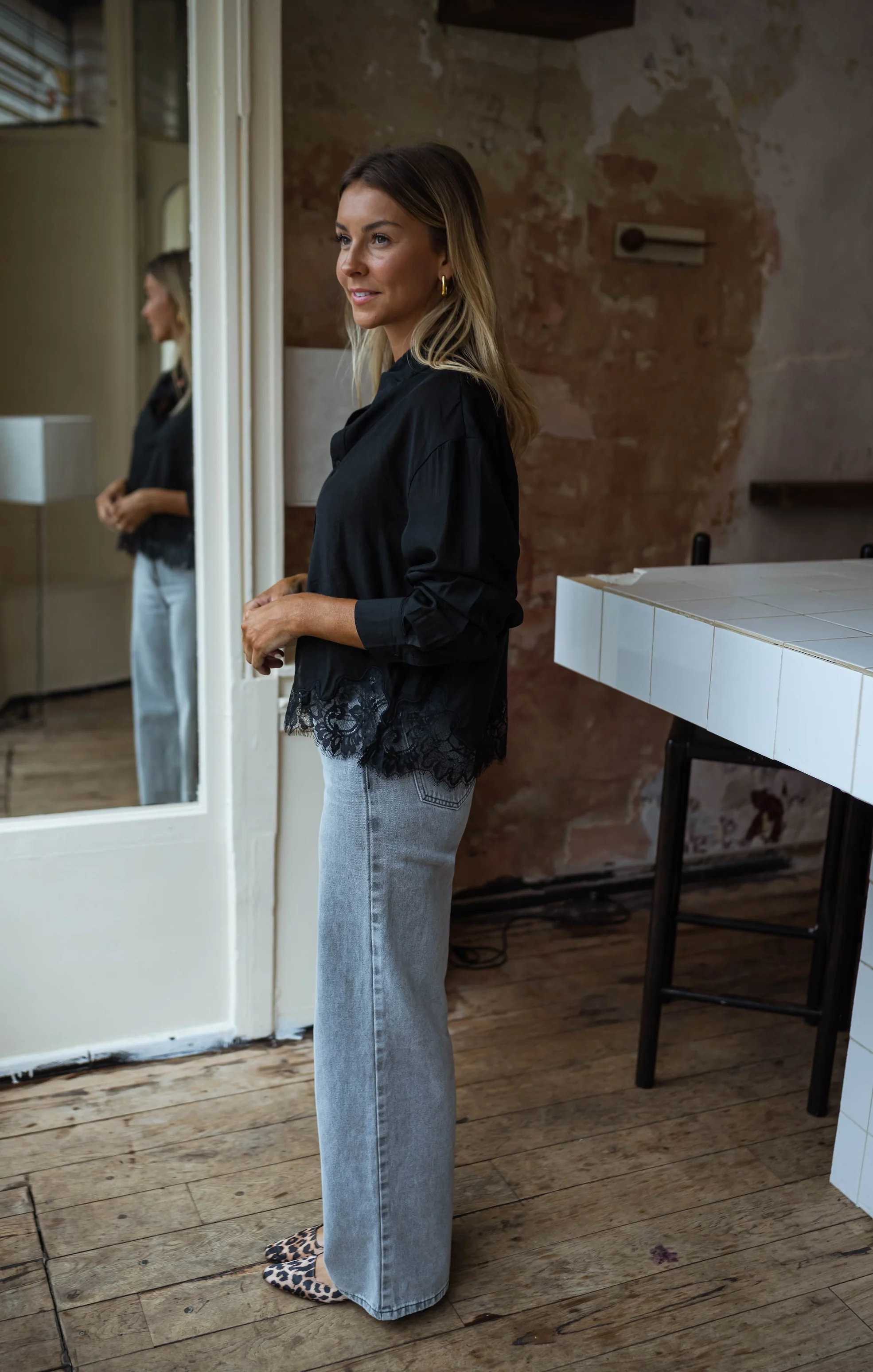 Black Ivan Lace Shirt - Image 5