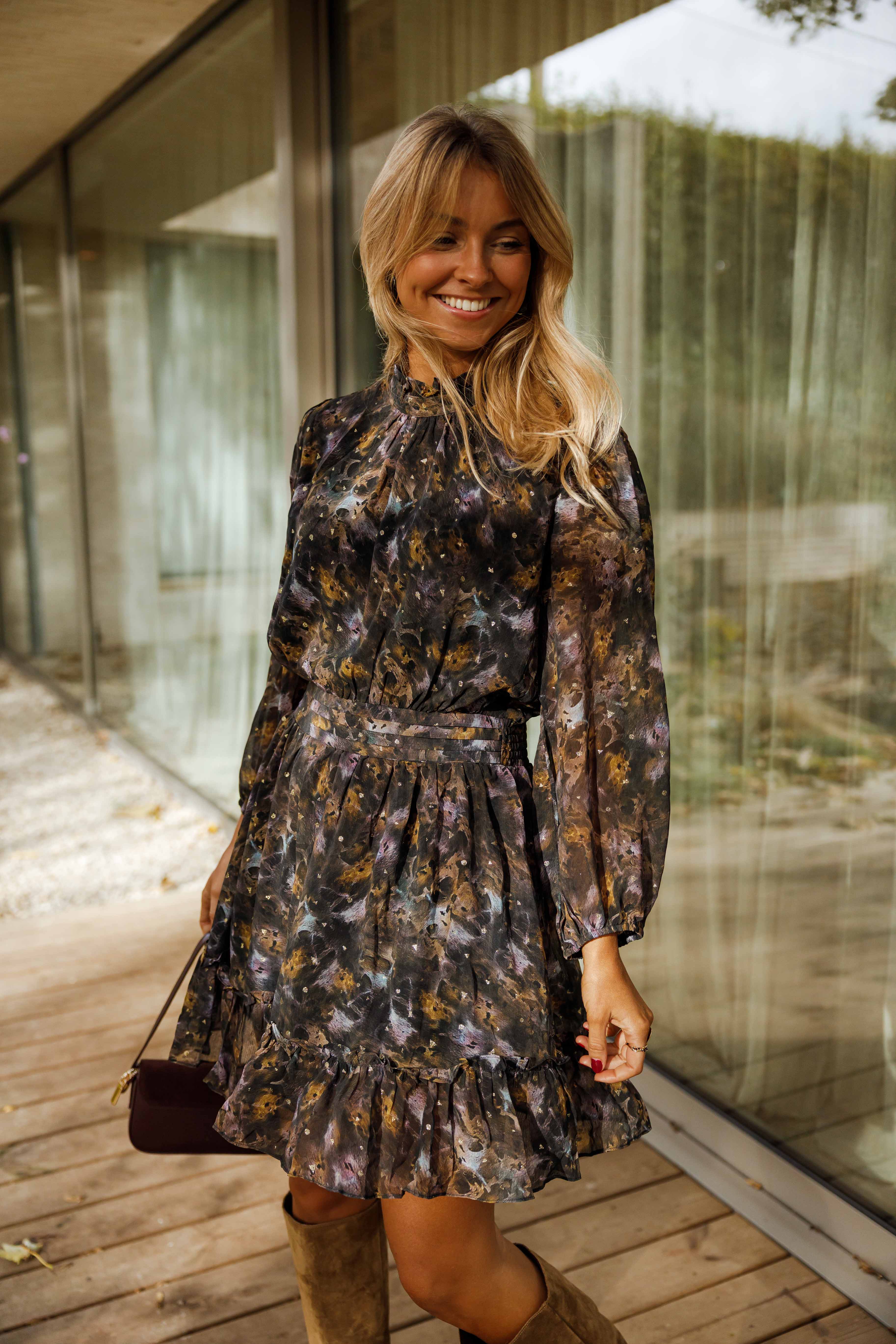 Black Patterned Alexandra Dress - Image 5