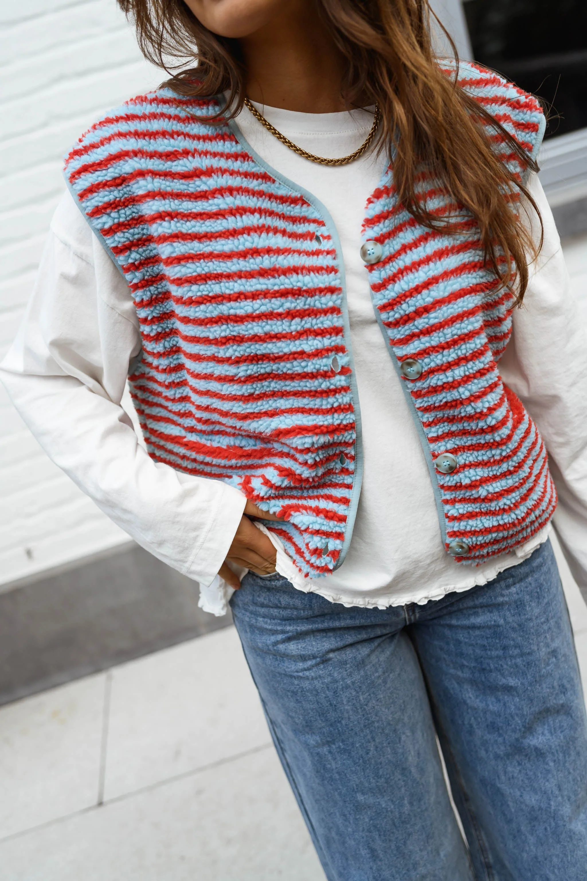 Blue and Coral Taoh Vest - Image 2