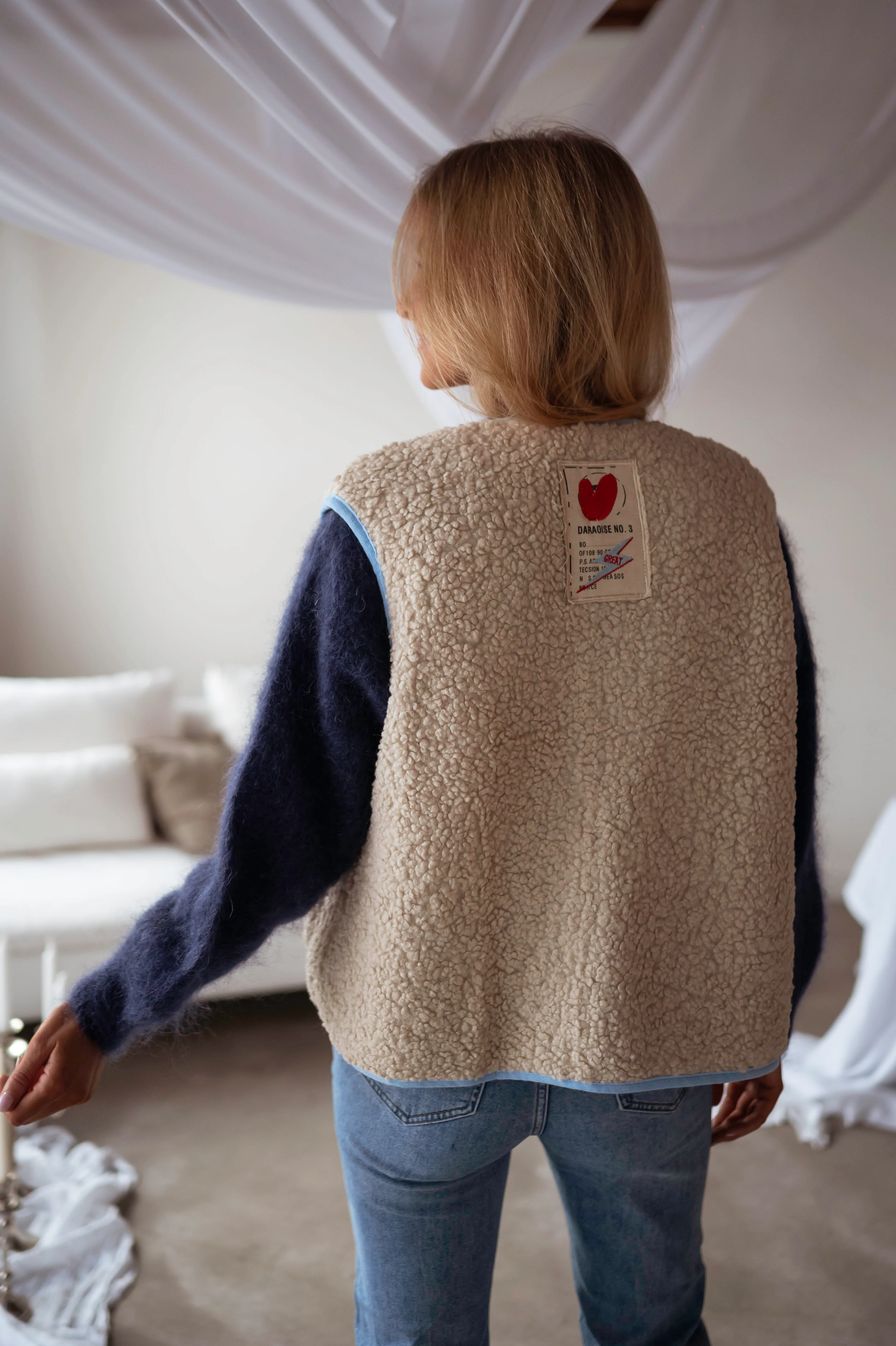 Blue and Ecru Josie Cardigan - Image 5