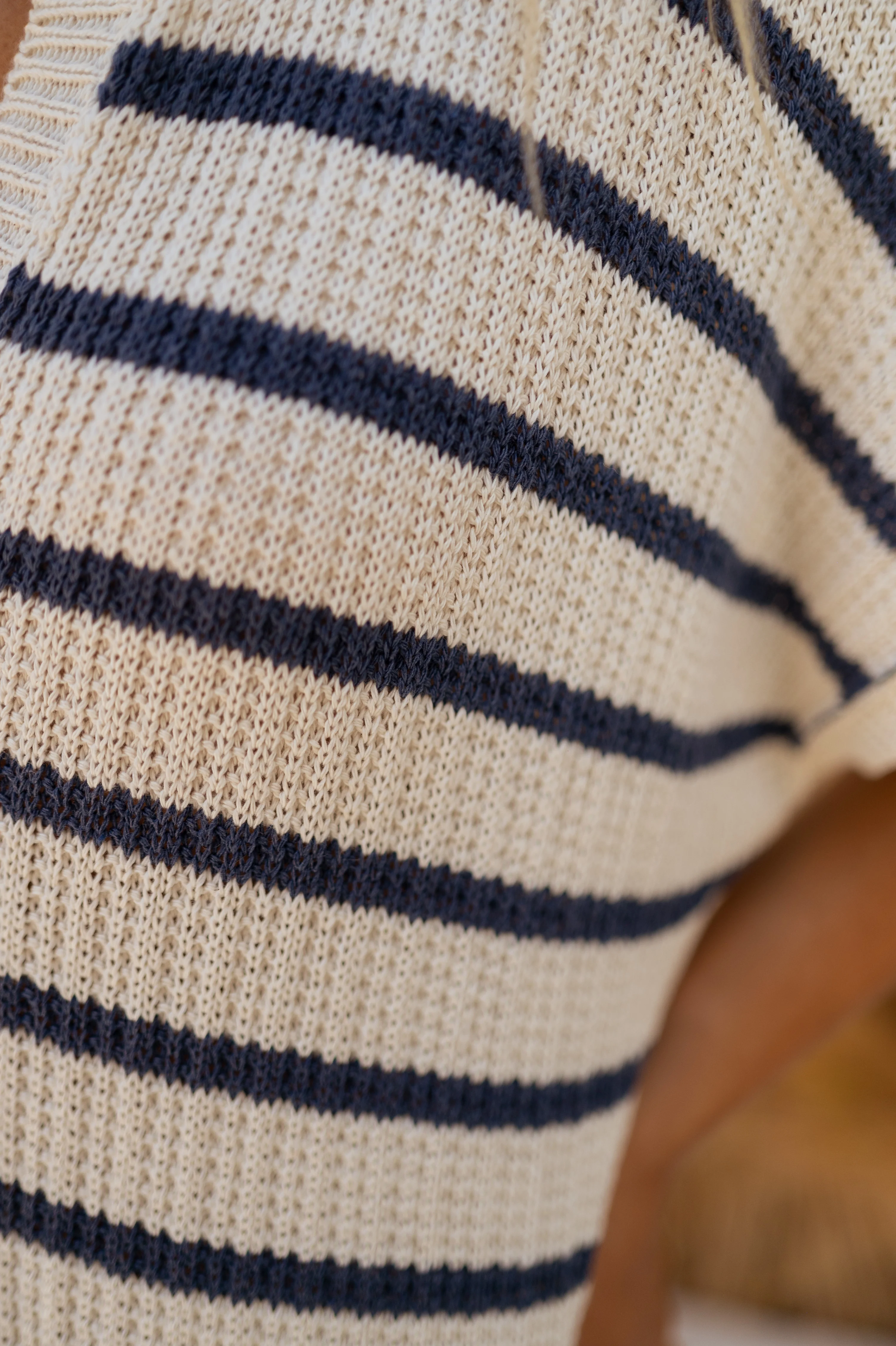 Blue and Ecru Striped Soam Dress - Image 5