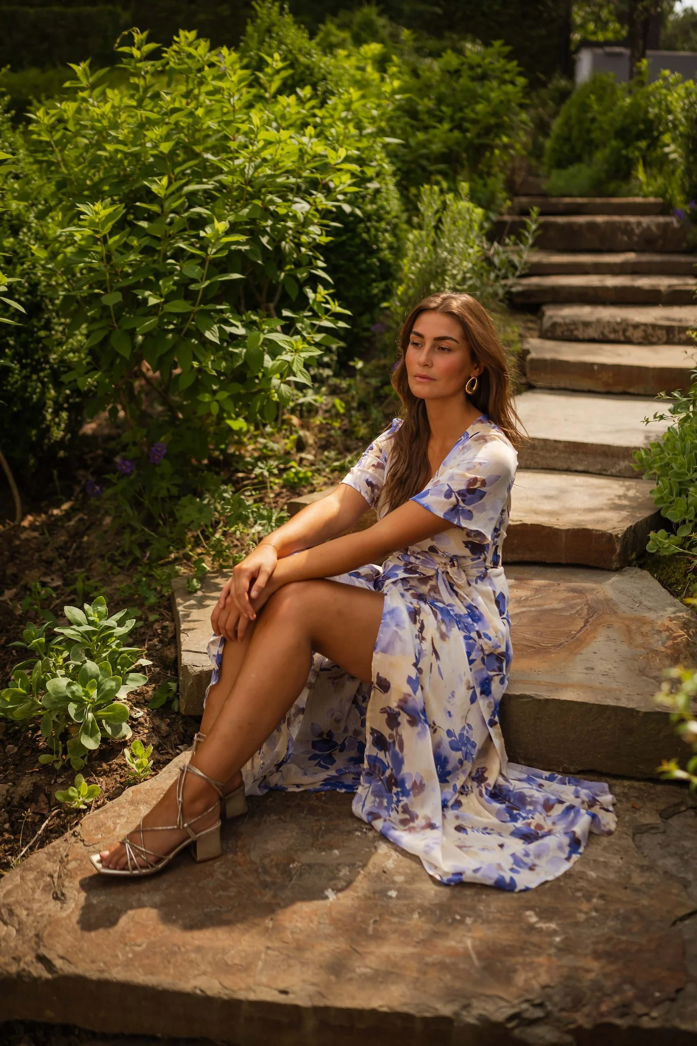 Blue Floral Jihane Dress - Image 6