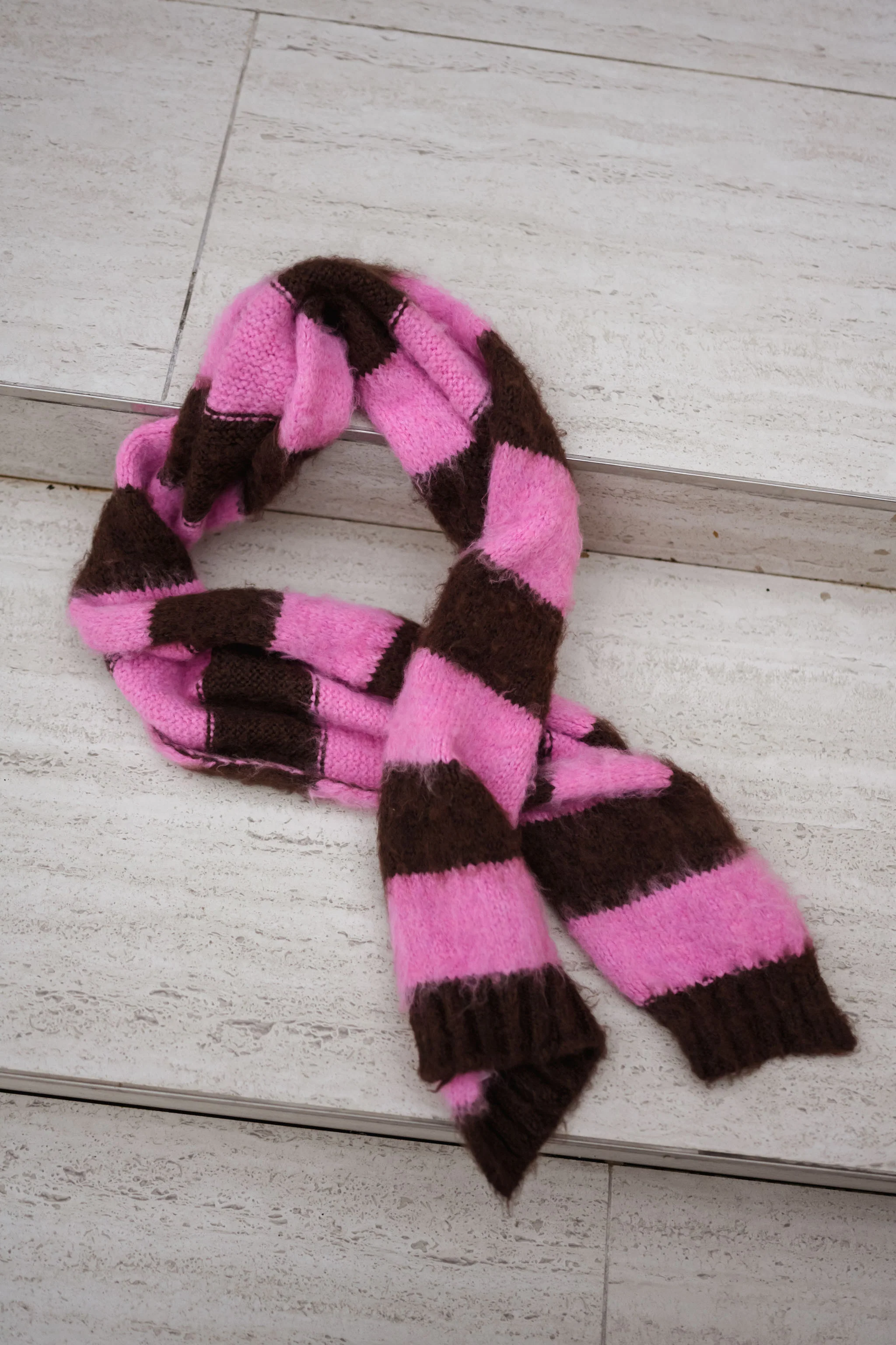 Brown and Pink Striped Stina Scarf - Image 3