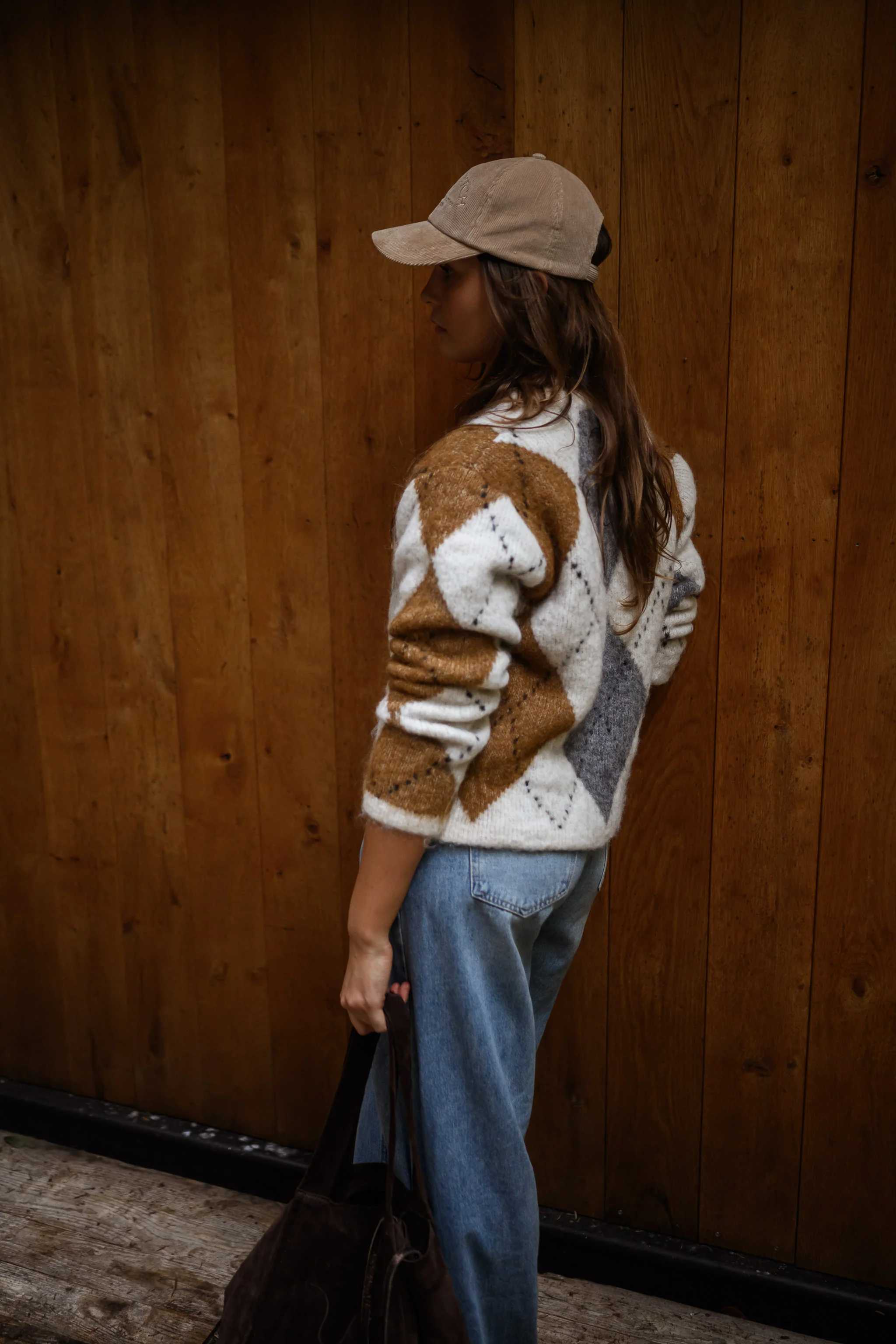 Brown Checkered Diaz Cardigan - Image 10