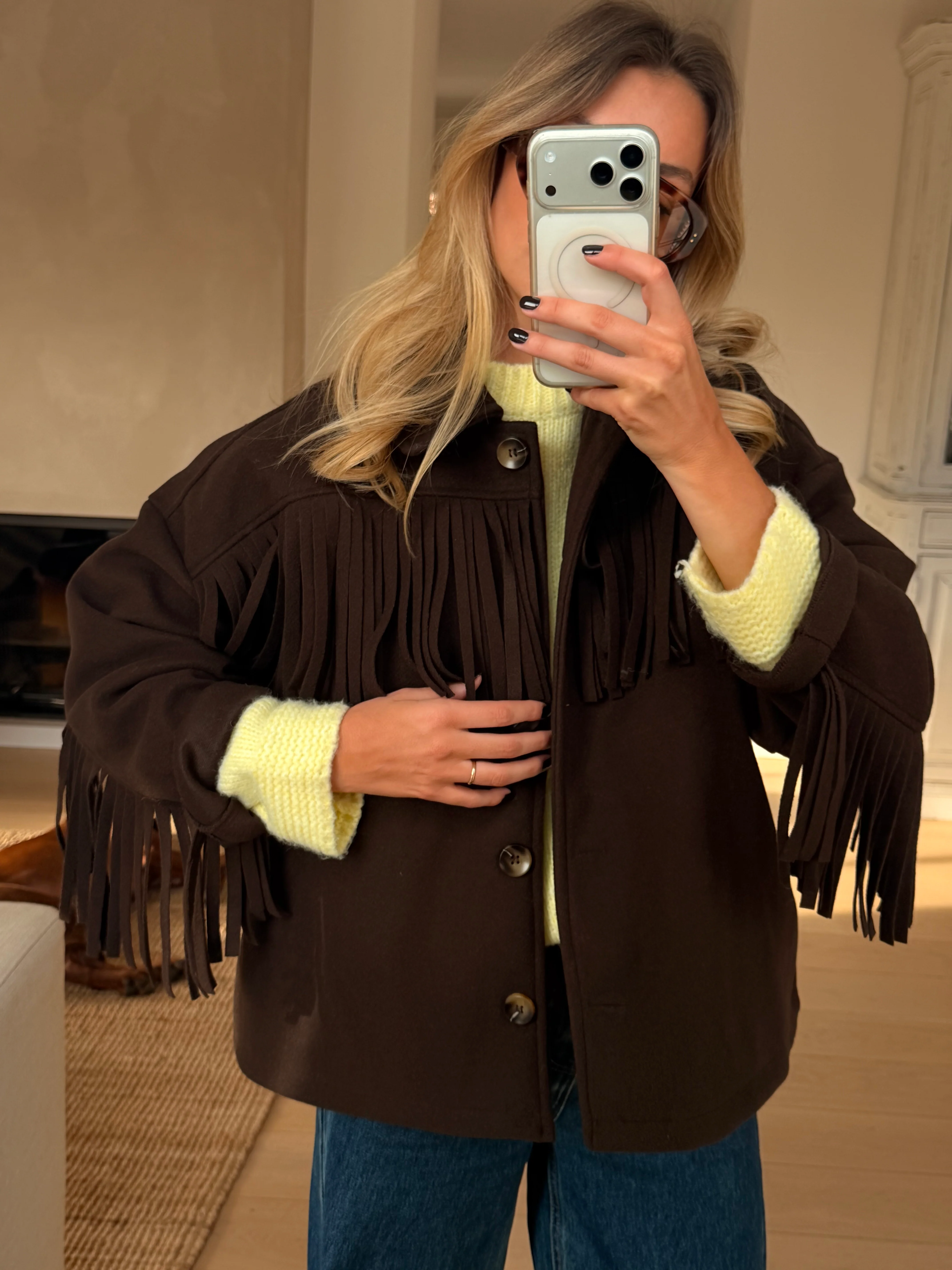 Brown Fringed Cassian Jacket - Image 13