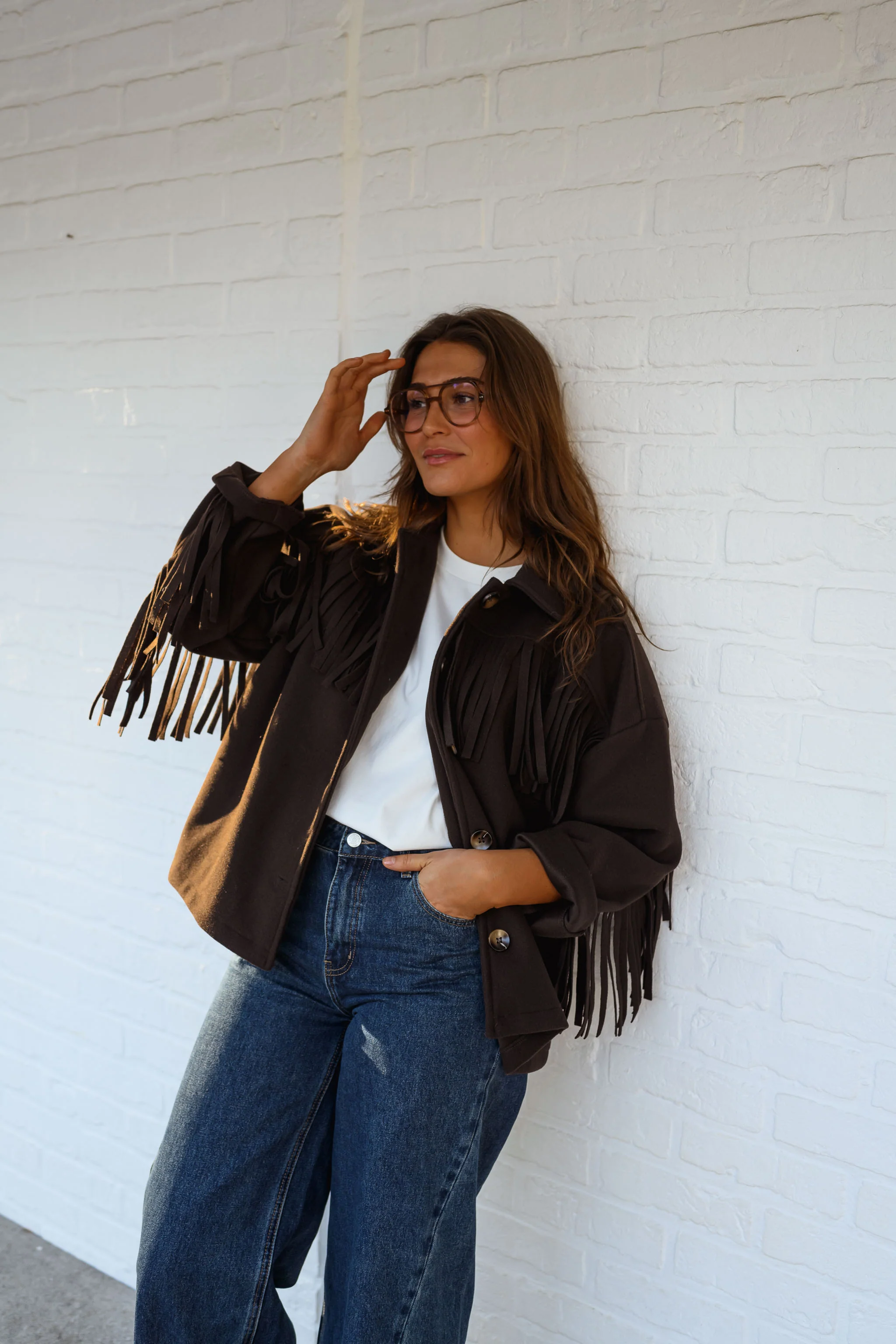 Brown Fringed Cassian Jacket - Image 3
