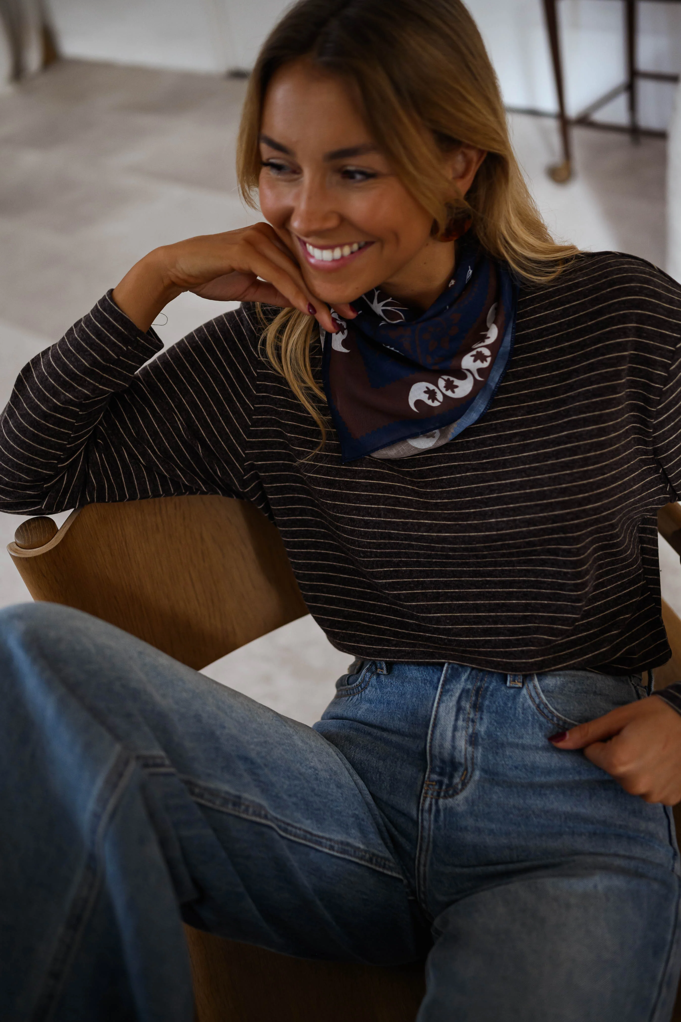 Brown Striped Bonnie T-shirt - Image 2