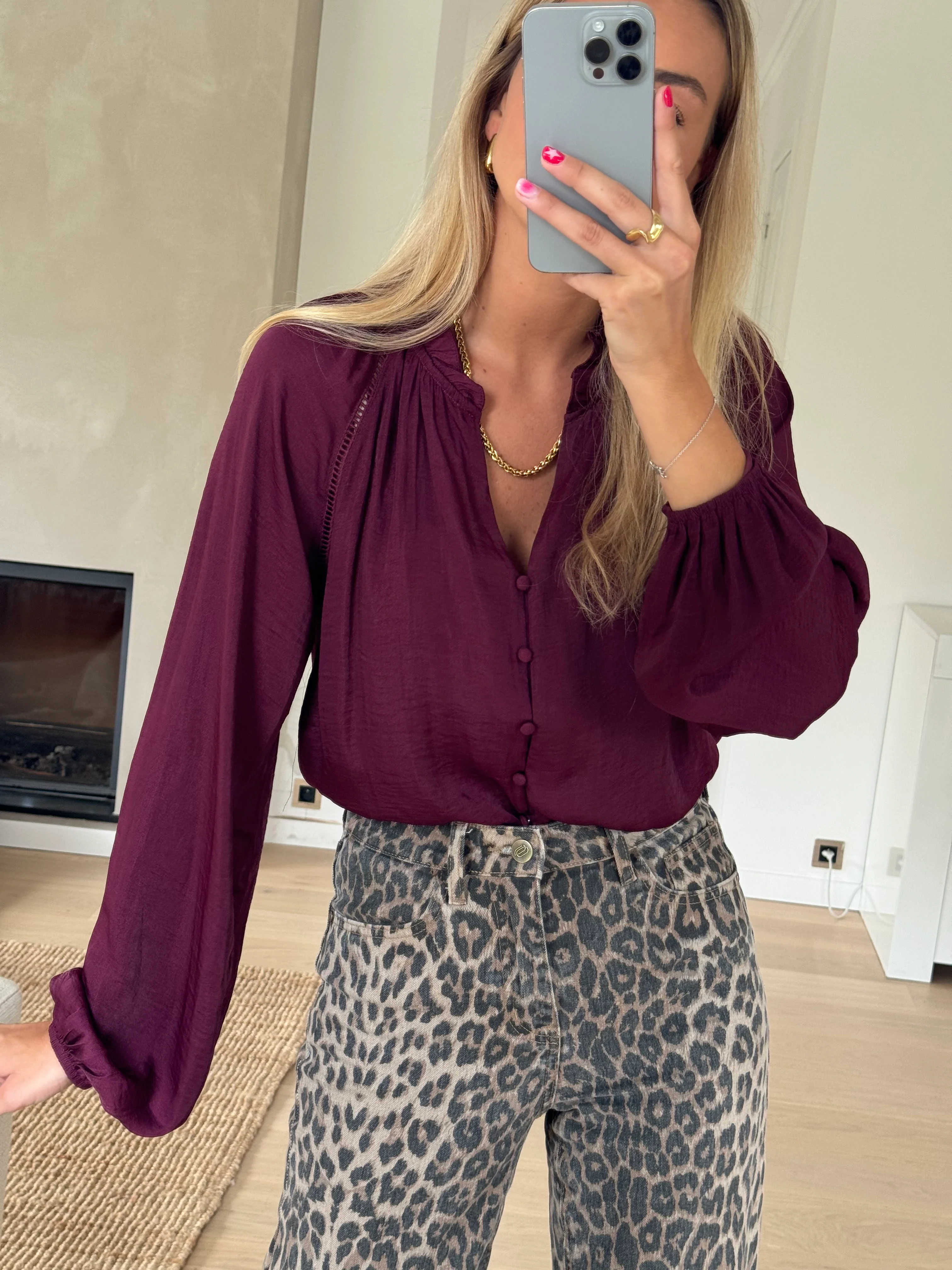 Burgundy Janelle Blouse - Image 9