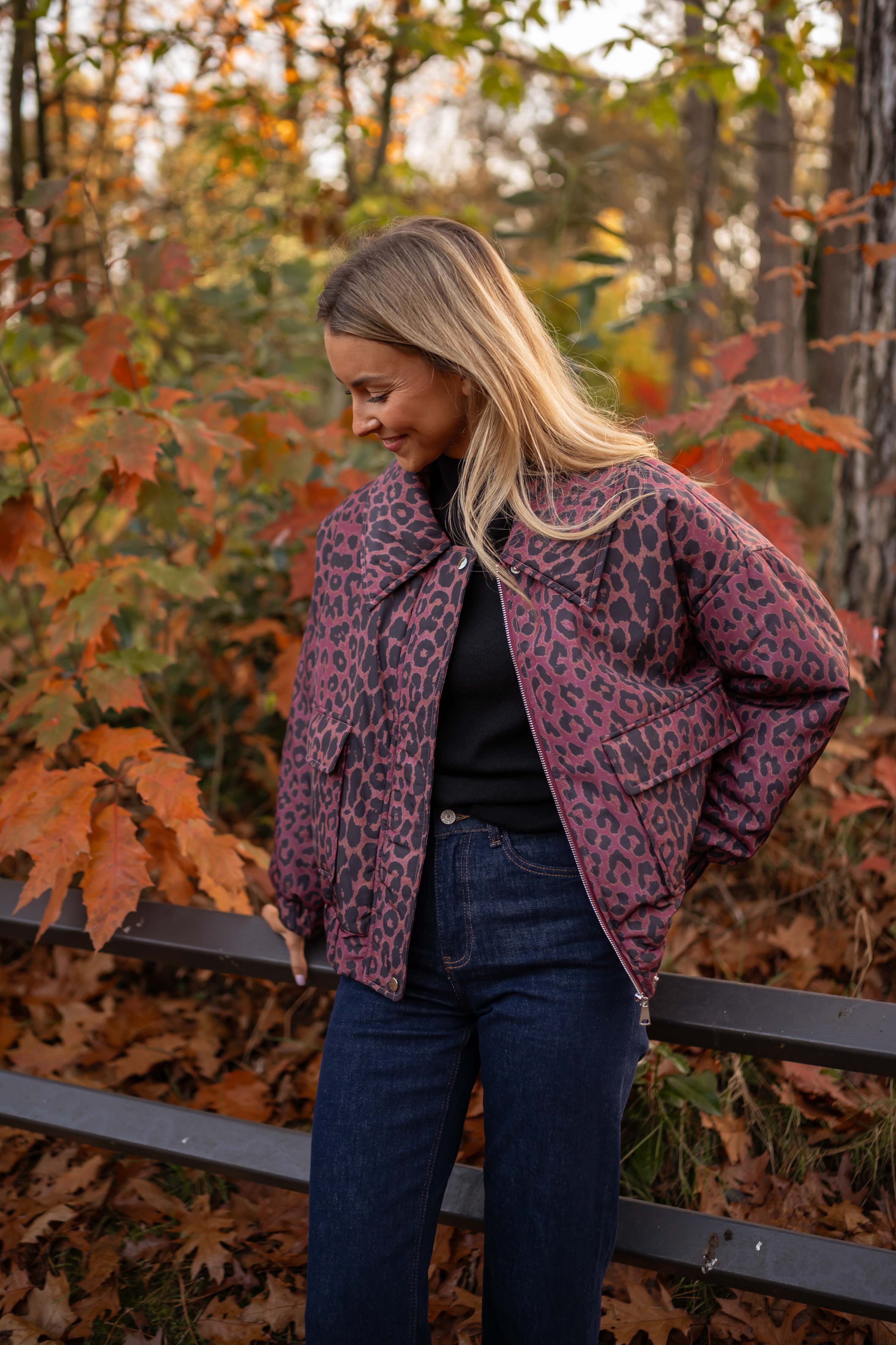 Burgundy Leopard Thelma Jacket - Image 4