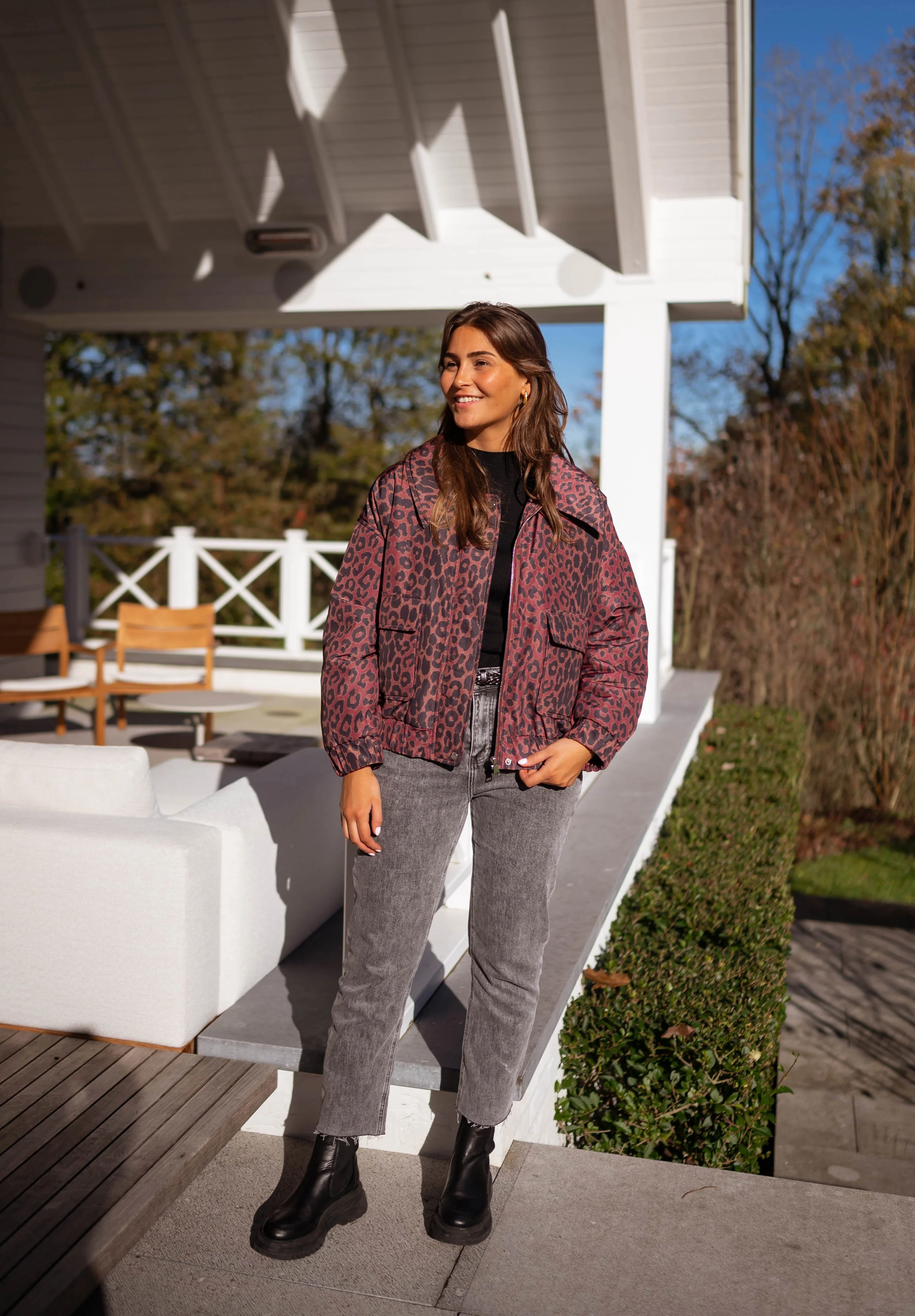 Burgundy Leopard Thelma Jacket - Image 6