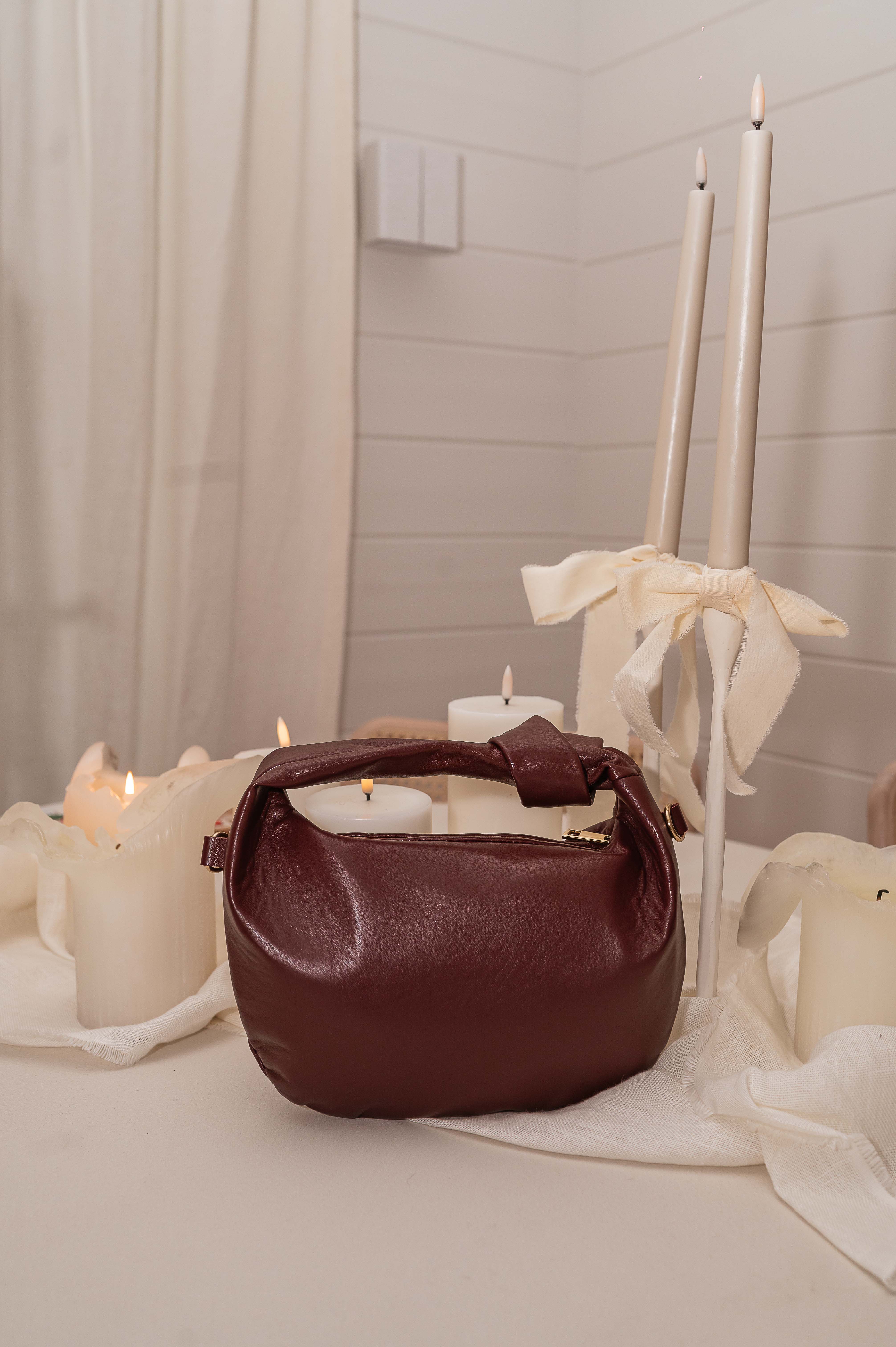 Burgundy Nella Leather Bag - Image 2