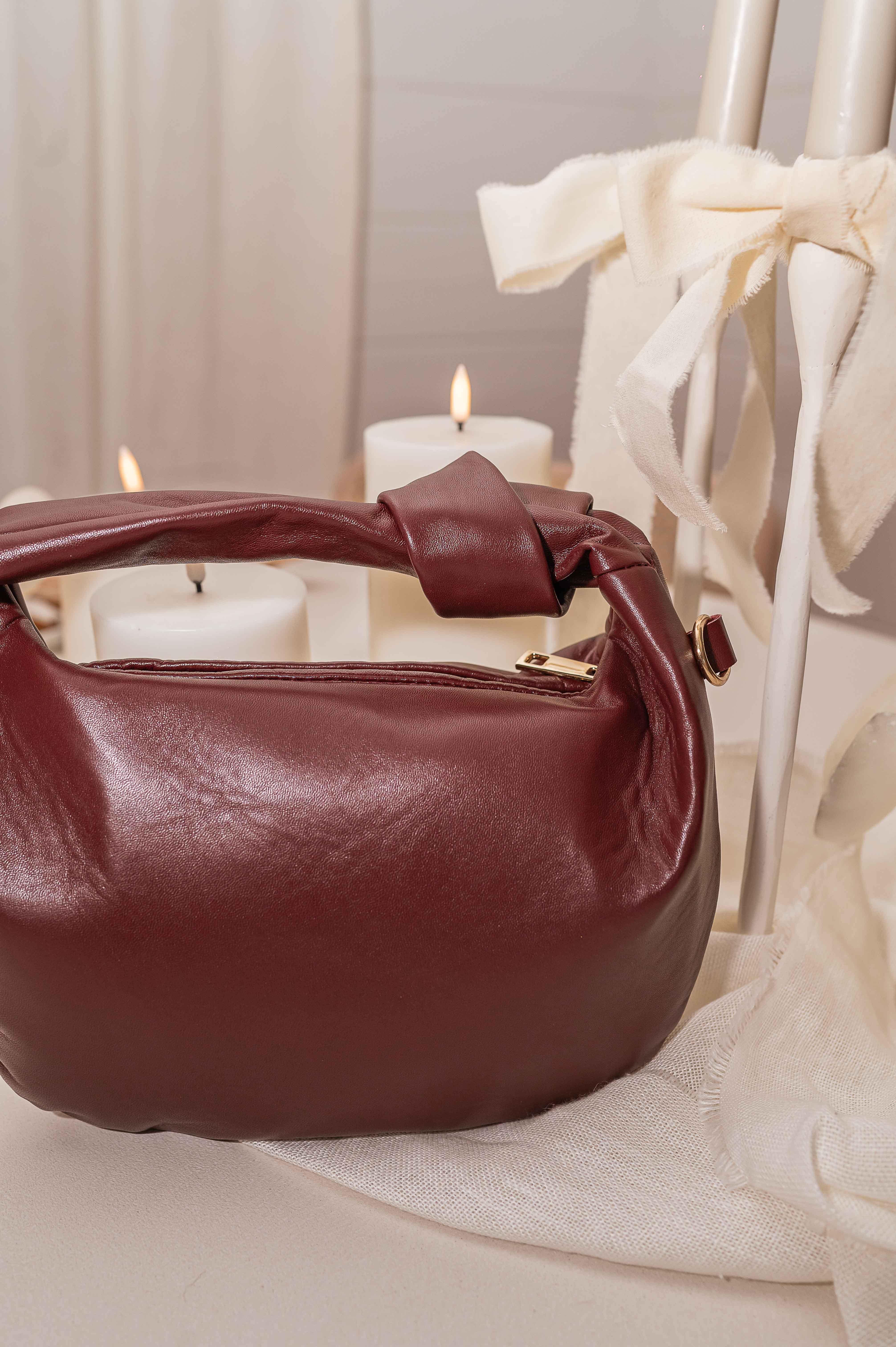 Burgundy Nella Leather Bag - Image 3