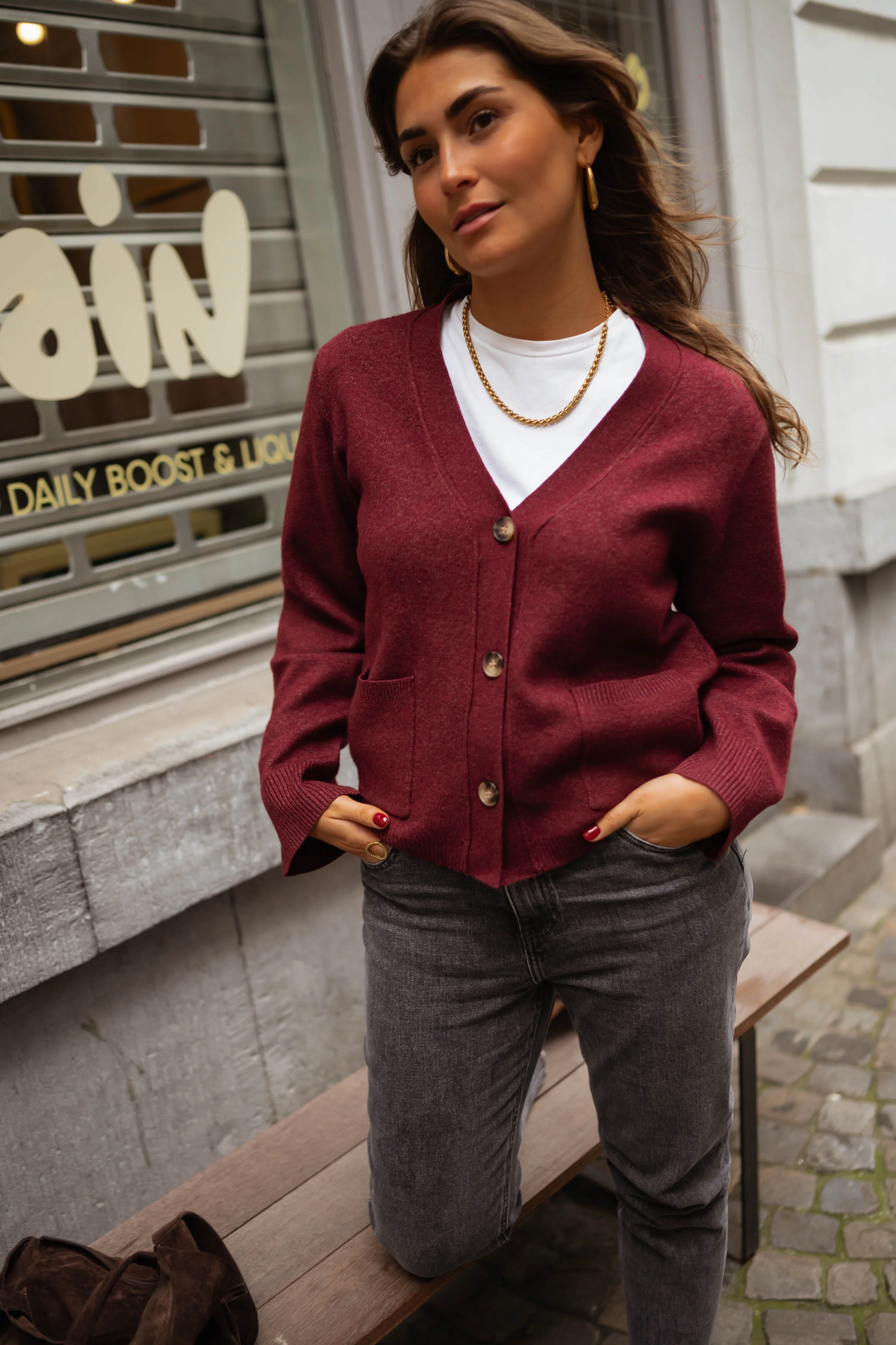 Burgundy Rima Cardigan - Image 6