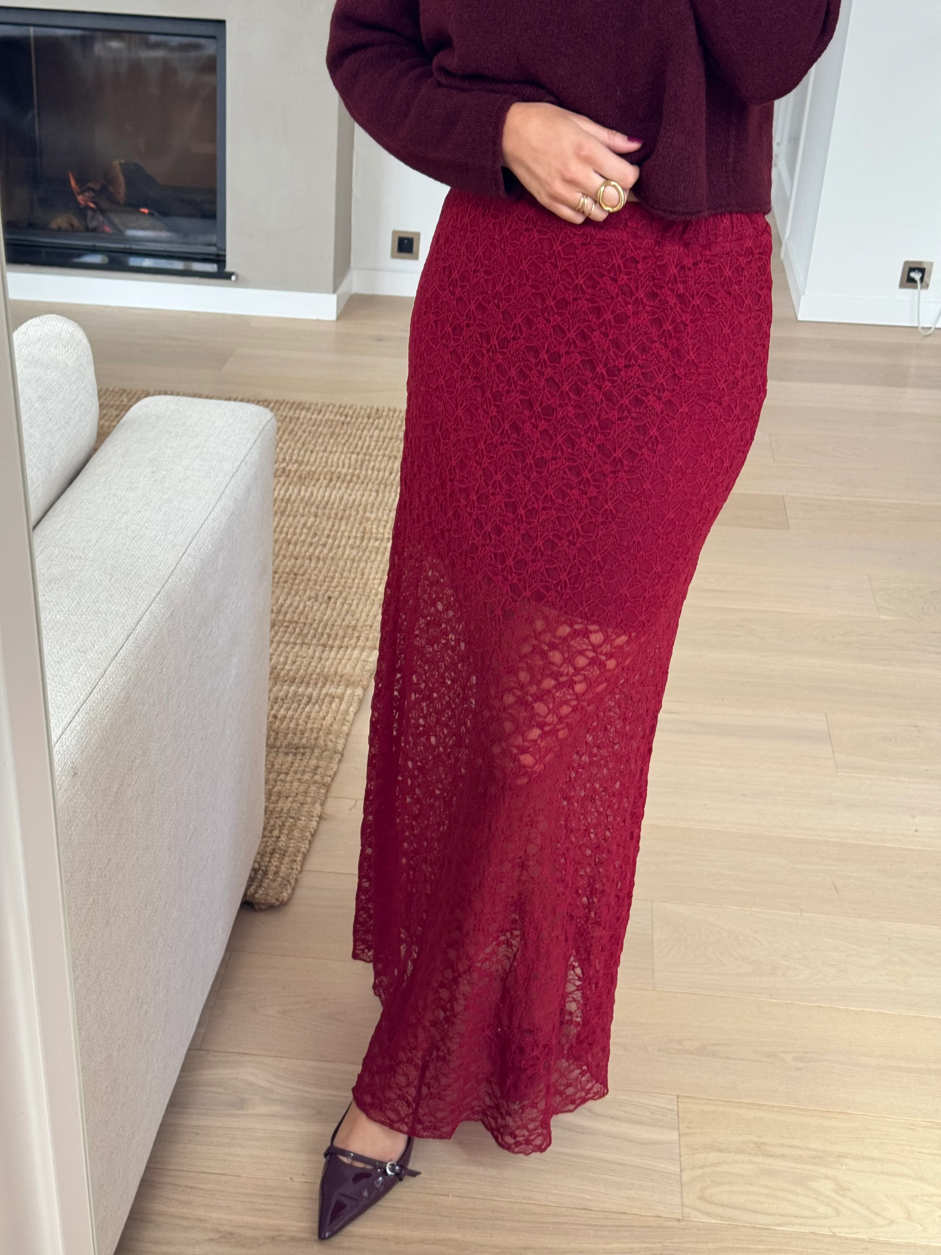 Burgundy Siskou Skirt - Image 9