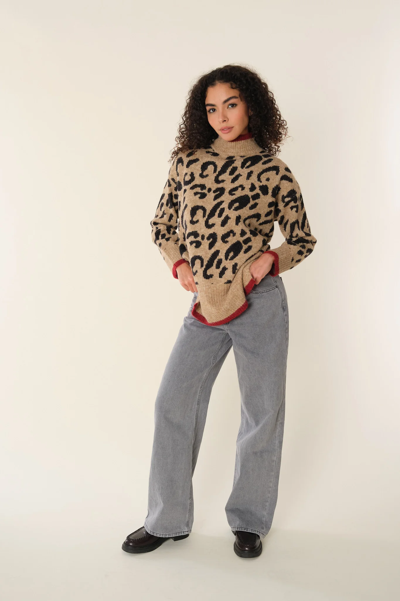 Camel Leopard Poly Sweater - Image 5