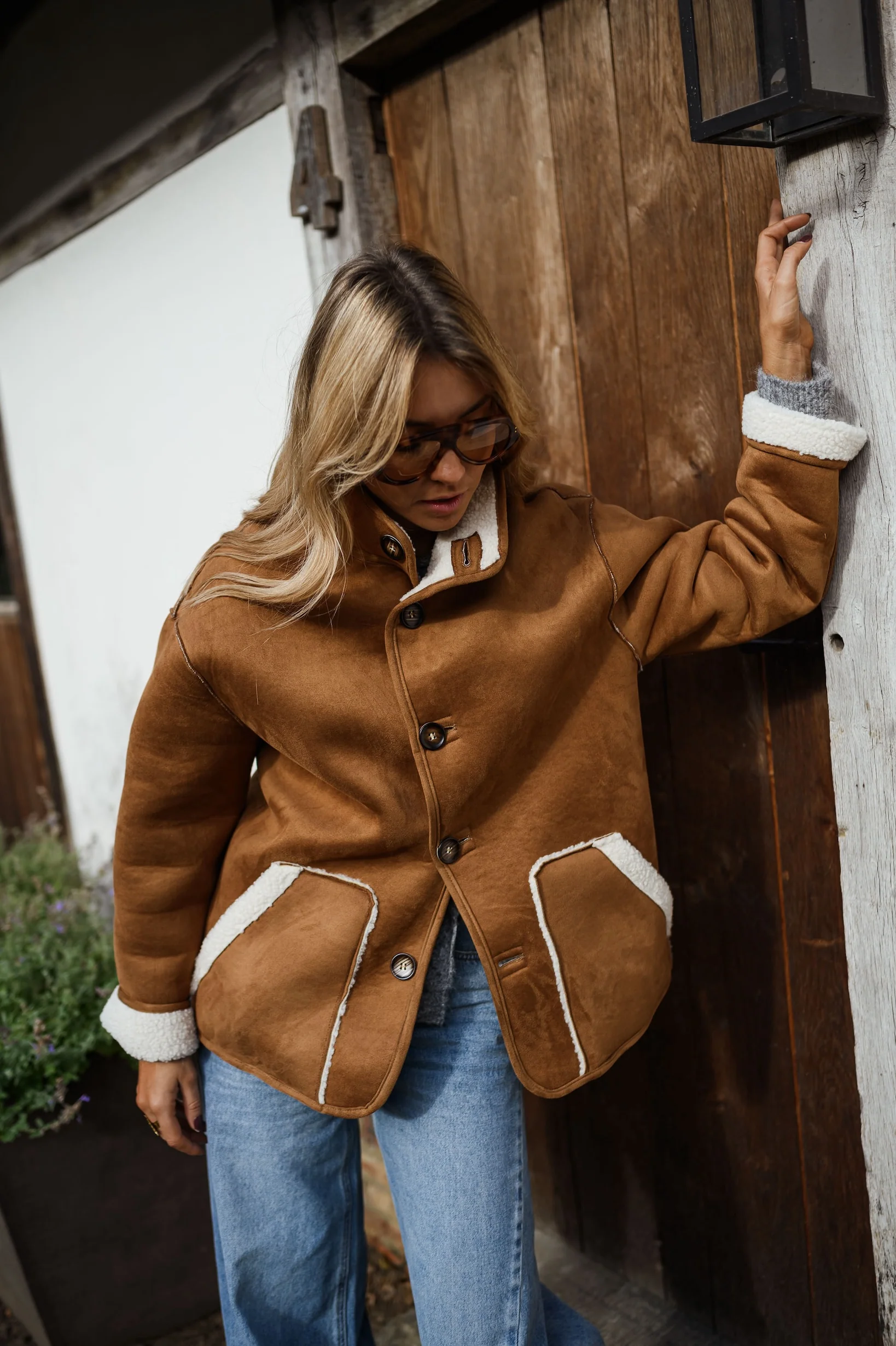 Camel Shearling Ninho Coat - Image 10