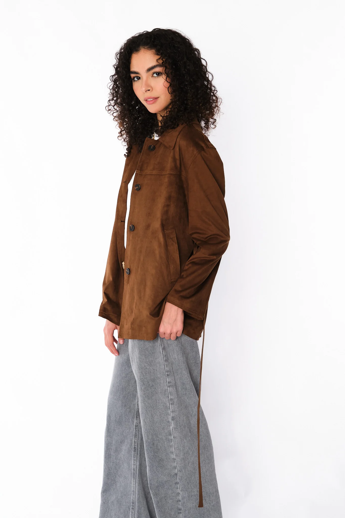 Chocolate Nore Suede Jacket - Image 14