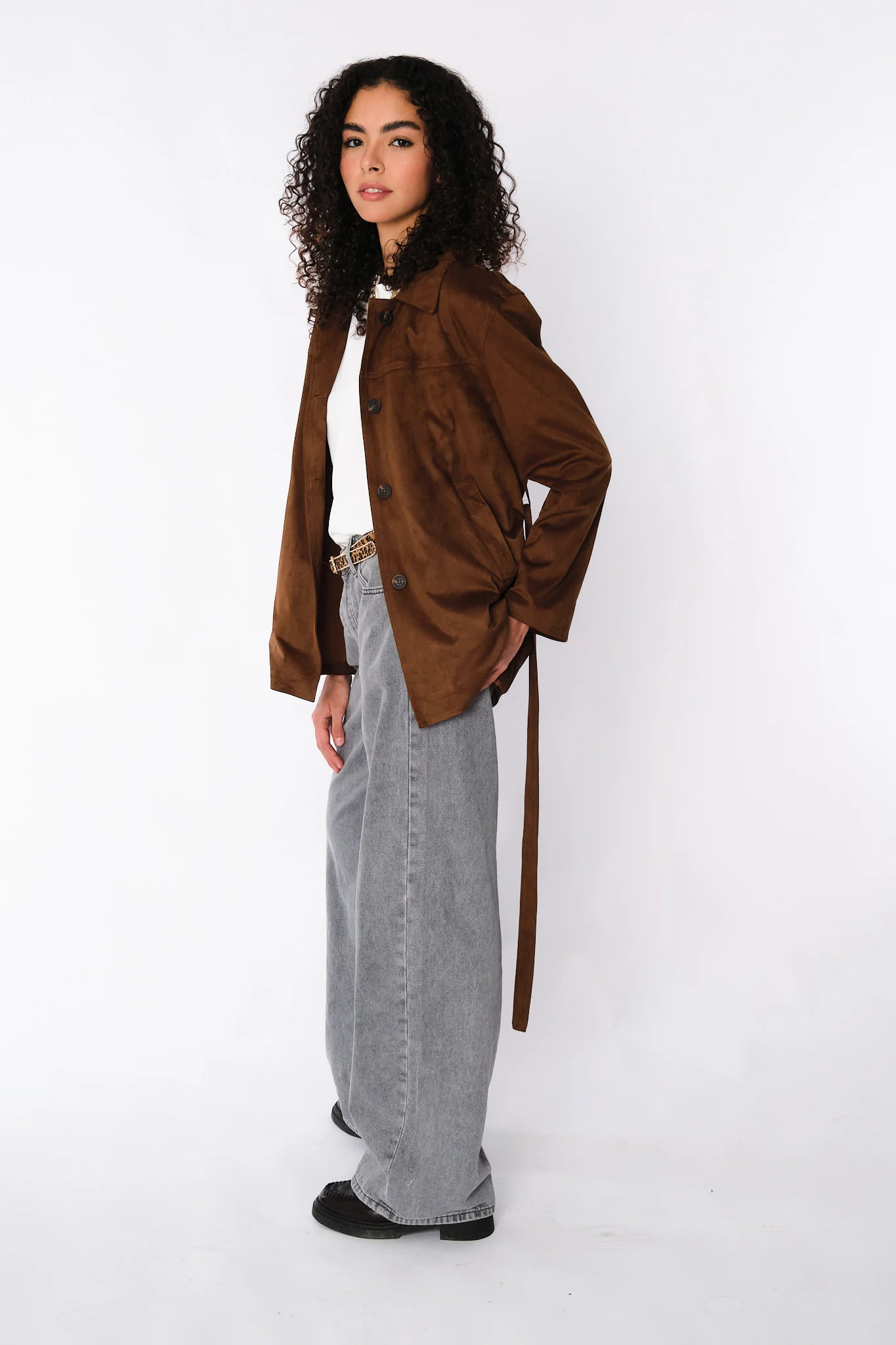 Chocolate Nore Suede Jacket - Image 16
