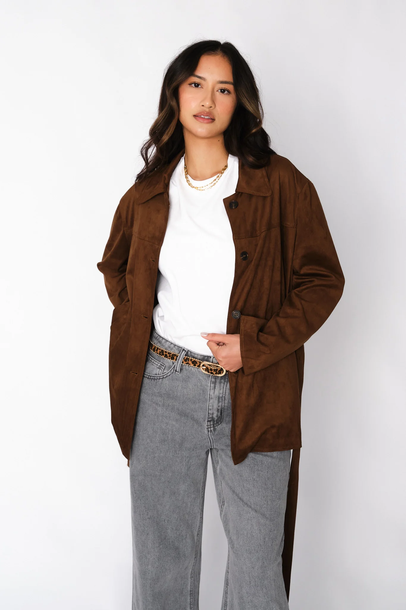 Chocolate Nore Suede Jacket - Image 4