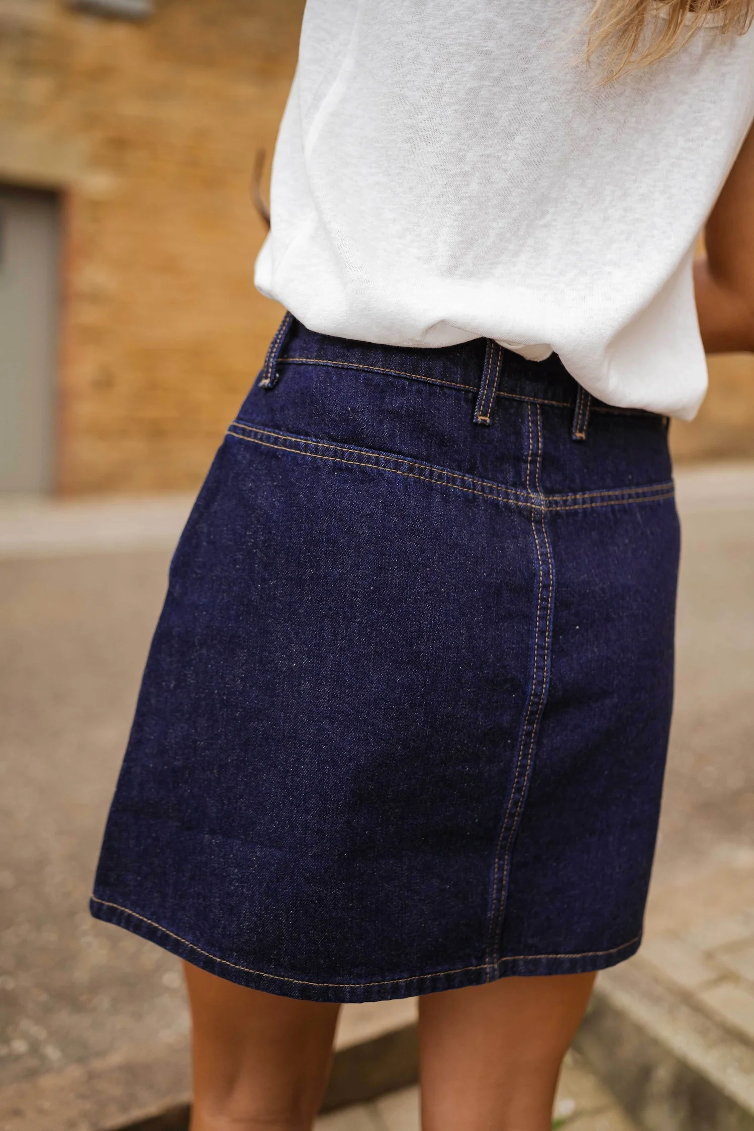Dark Blue Denim Tara Skirt - Image 5