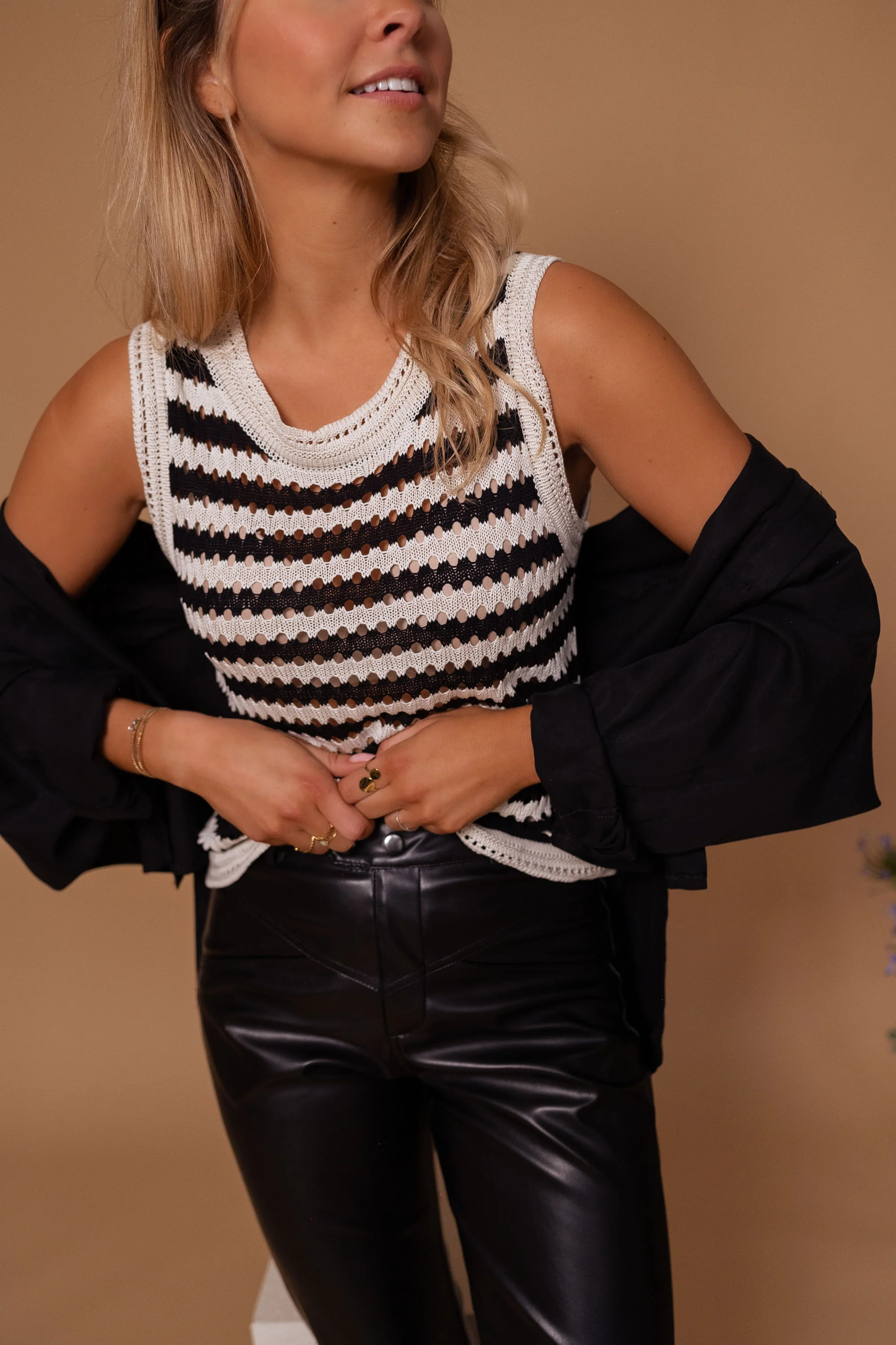 Ecru and Black Striped Gemma Top - Image 6