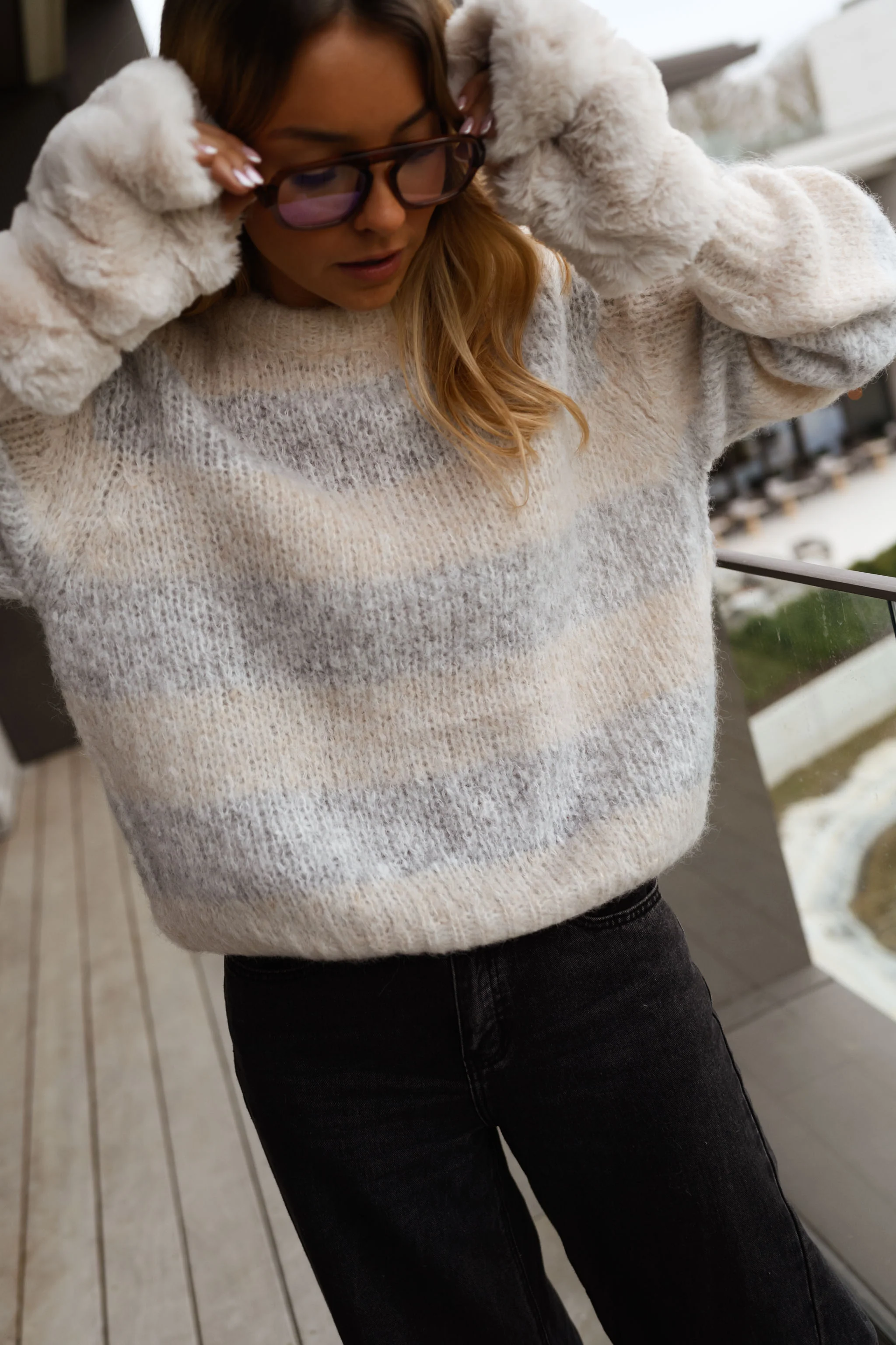 Ecru and Grey Debby Sweater - Image 13