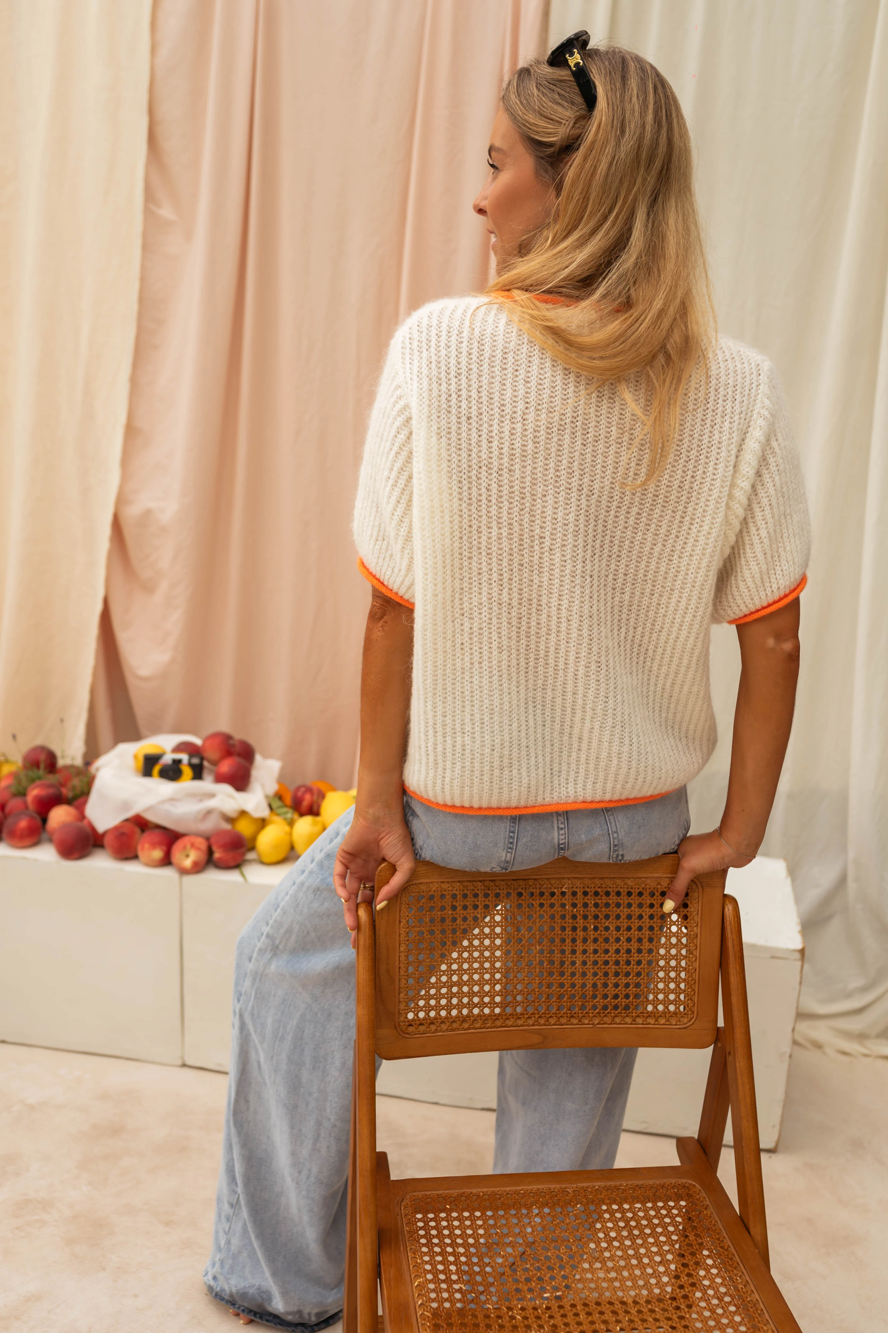 Ecru and Orange Ricky Sweater - Image 4