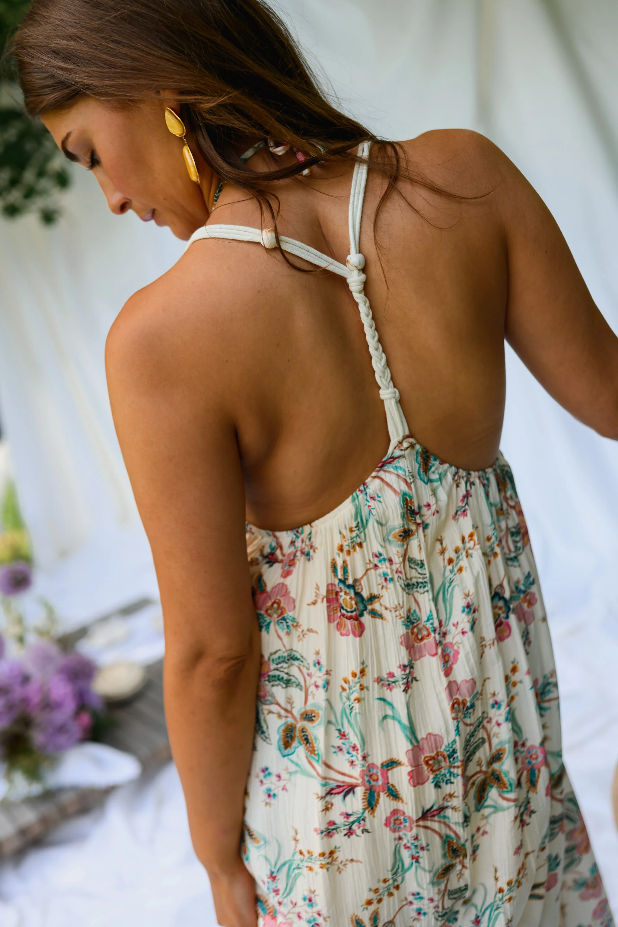Ecru Floral Della Dress - Image 7