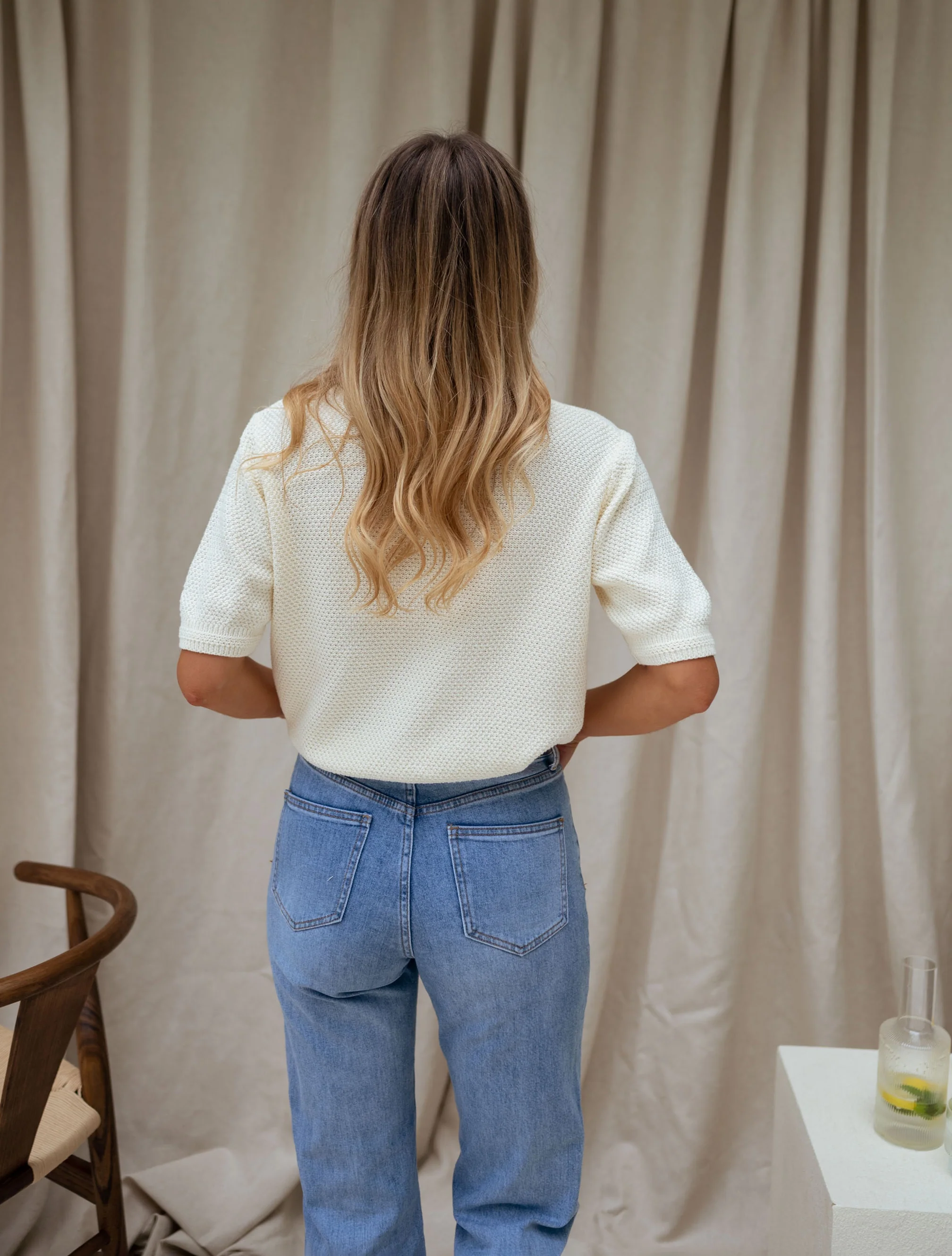 Ecru Sophie Short Sleeve Sweater - Image 3