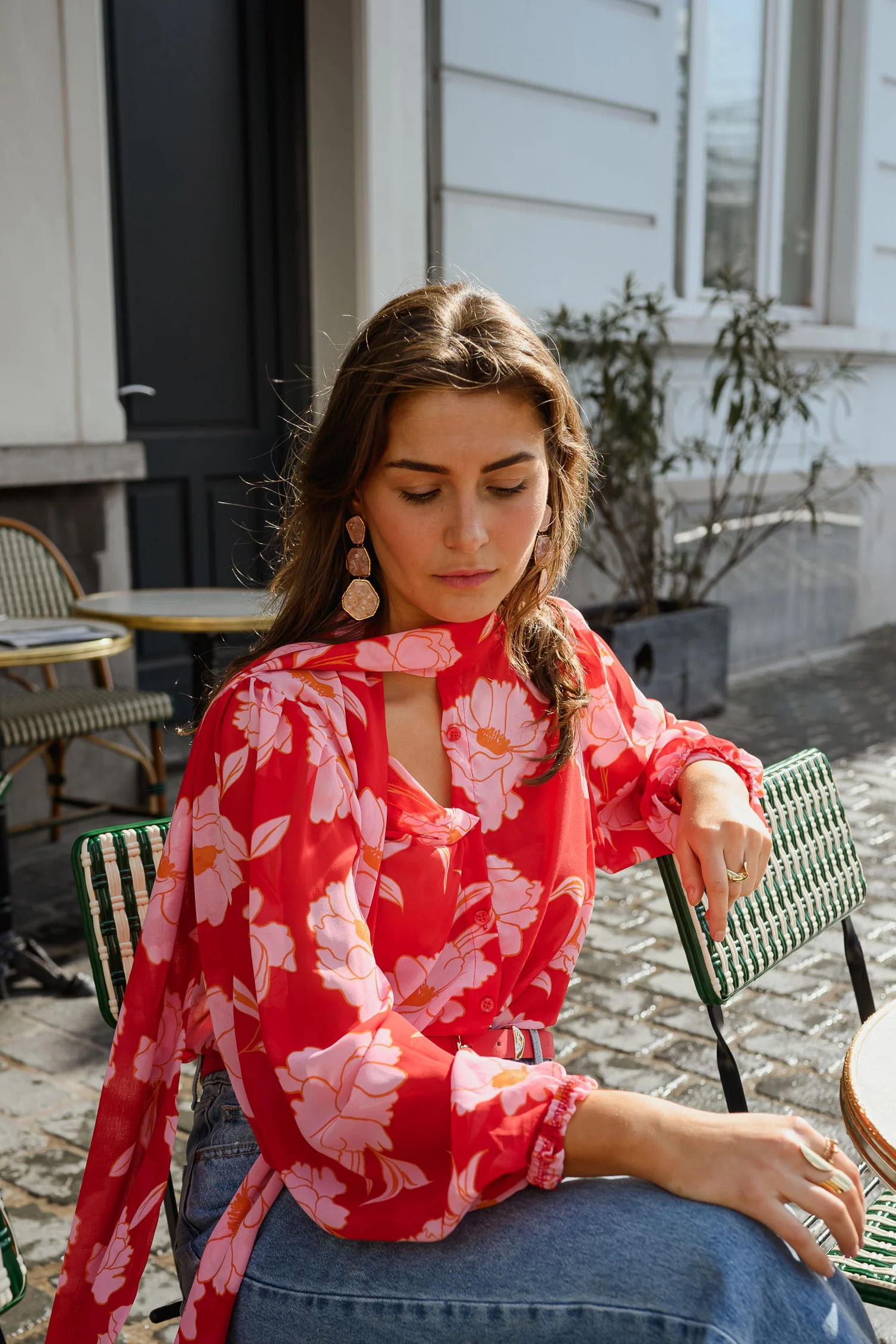 Gold and Pink Palo Earrings - Image 7