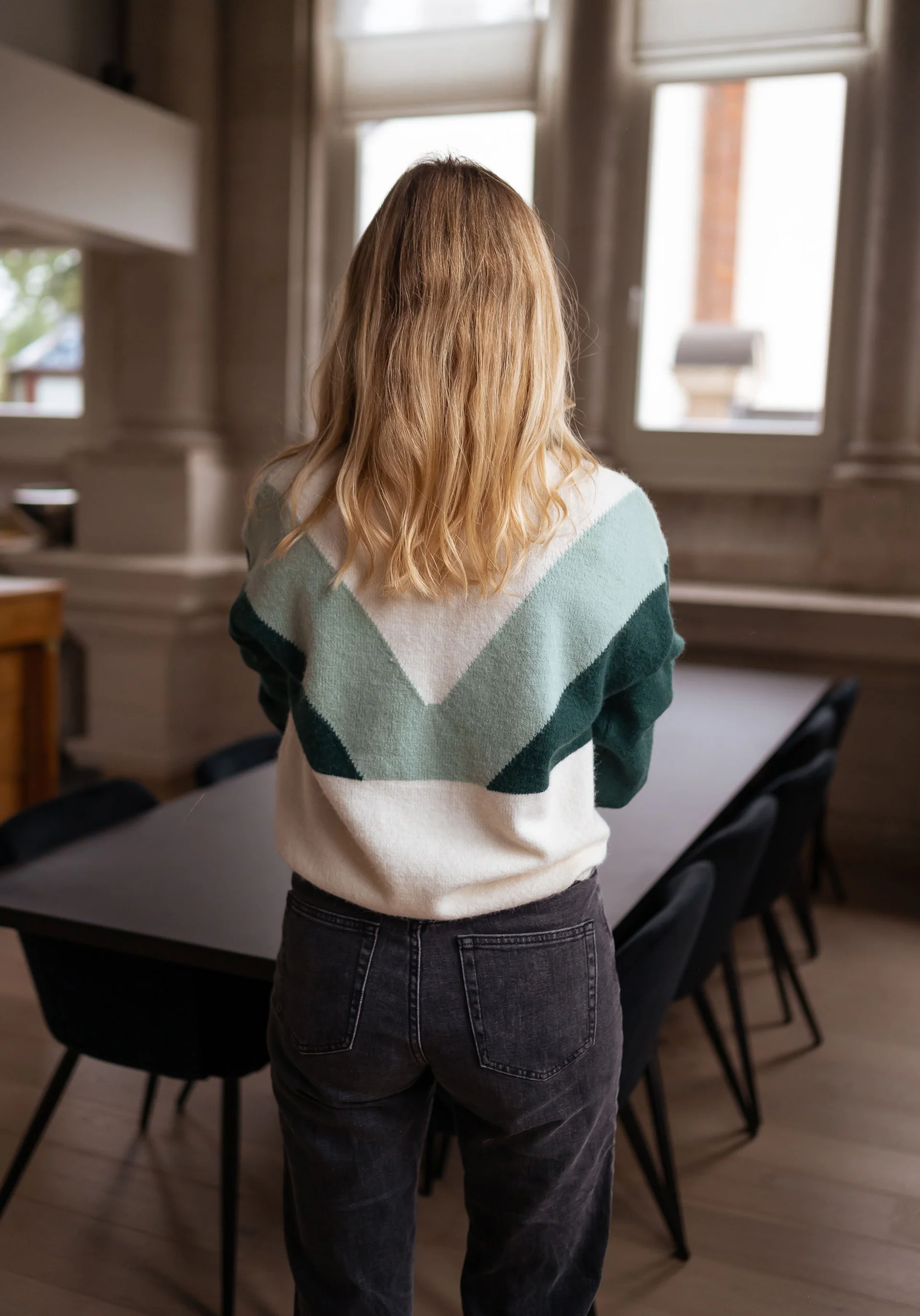 Green and Ecru Neve Sweater - Image 4