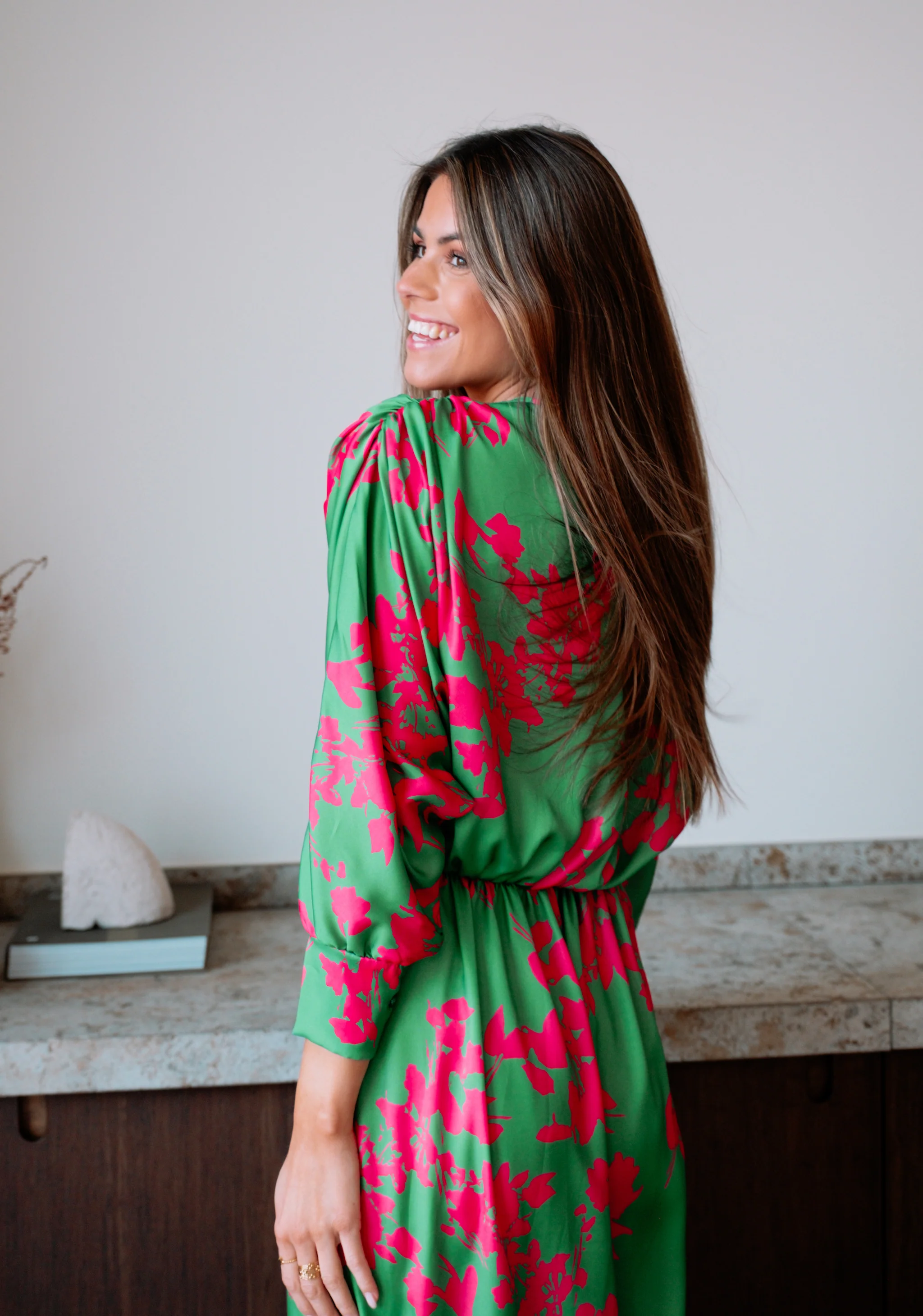 Green And Pink Keeper Dress - Image 3