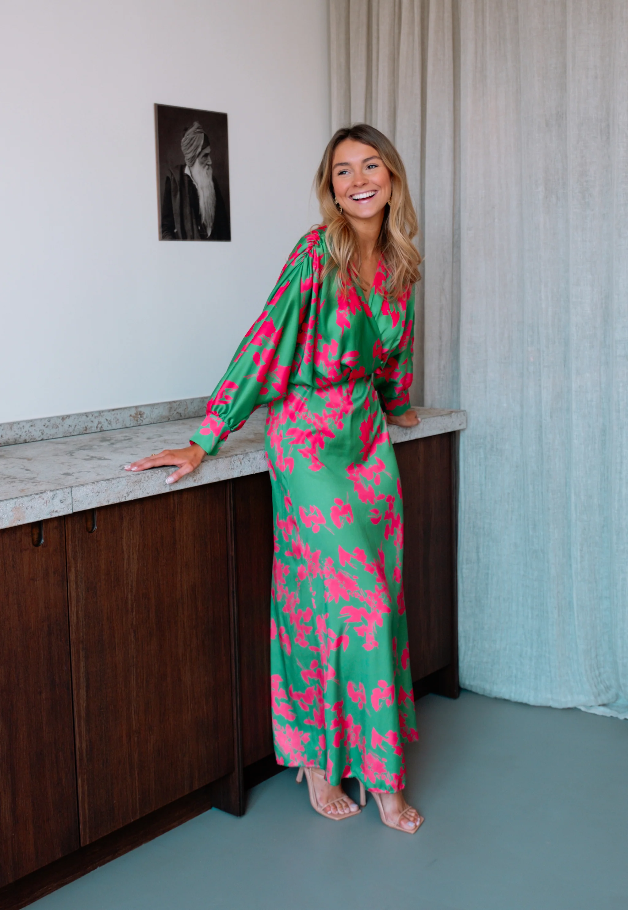 Green And Pink Keeper Dress - Image 6