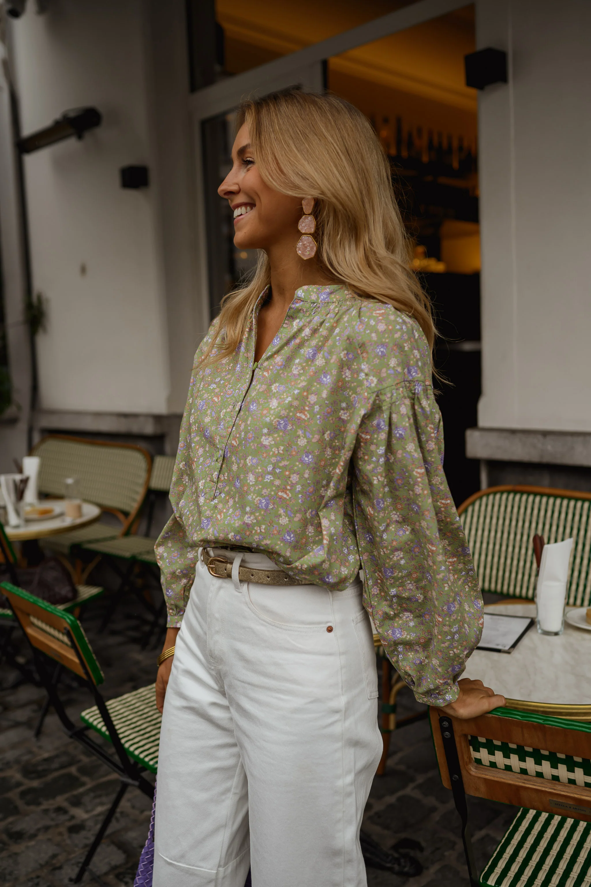 Green Floral Cadence Blouse - Image 15