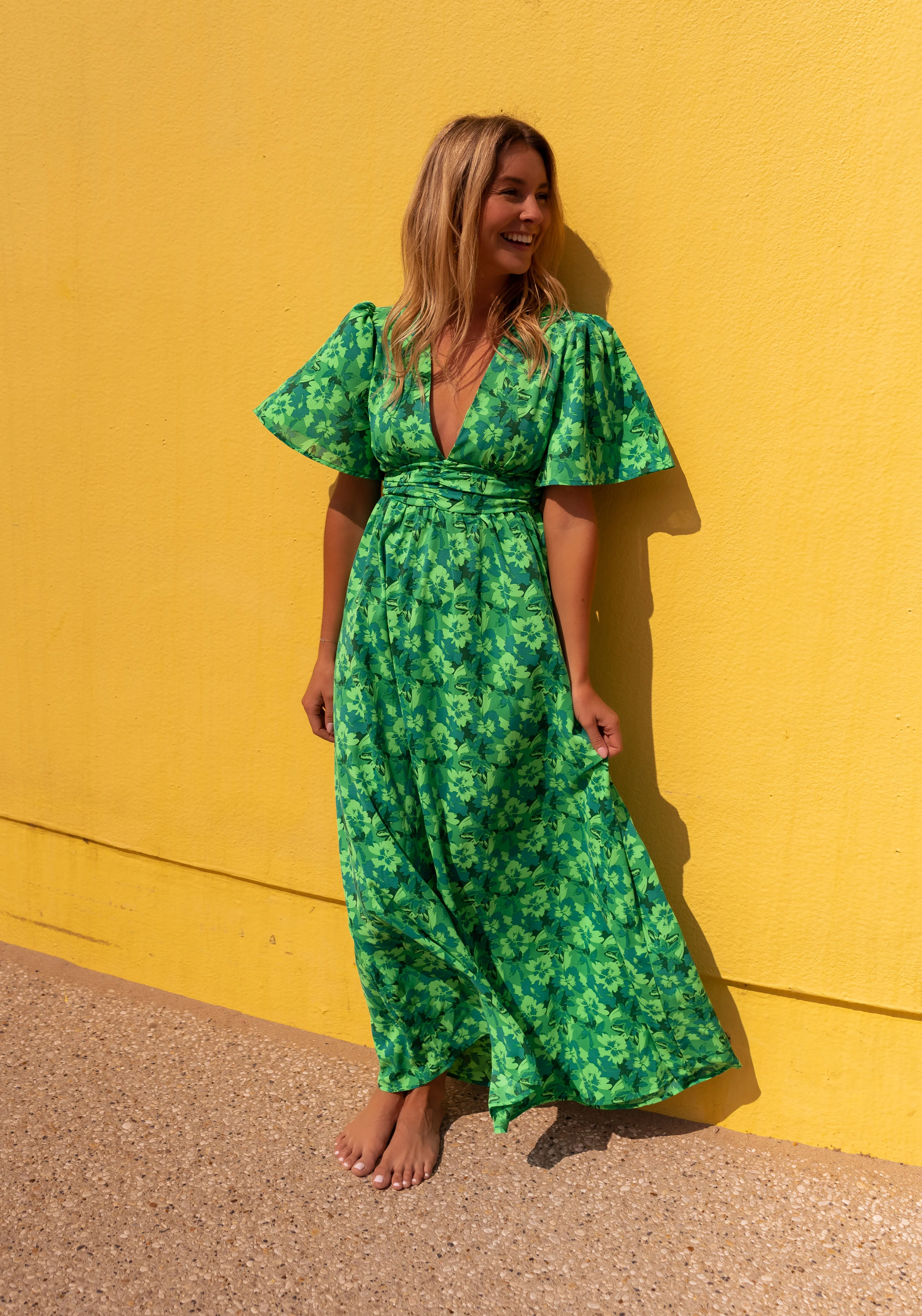 Green Patterned Tiphaine Dress - Image 5