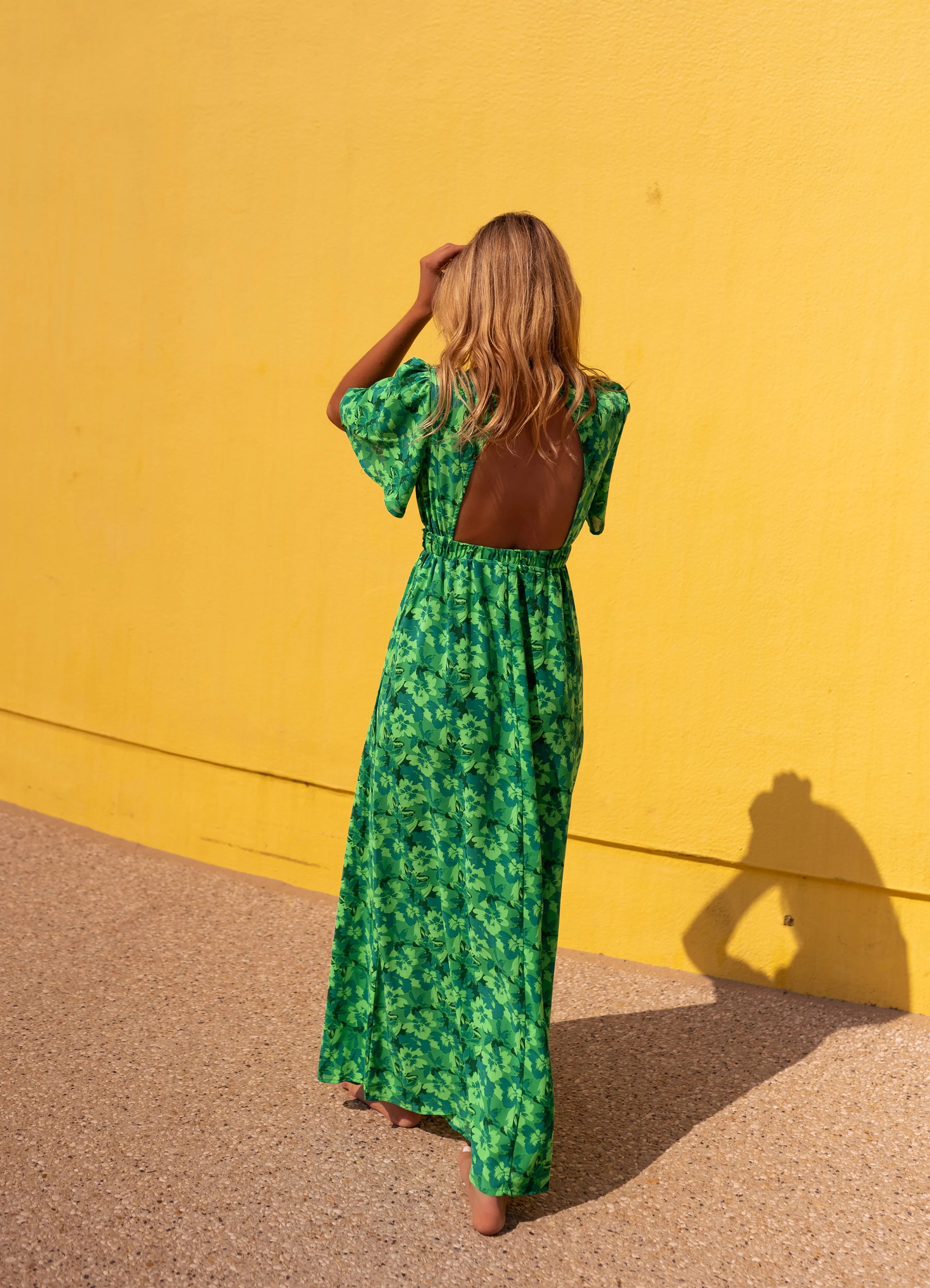Green Patterned Tiphaine Dress - Image 6