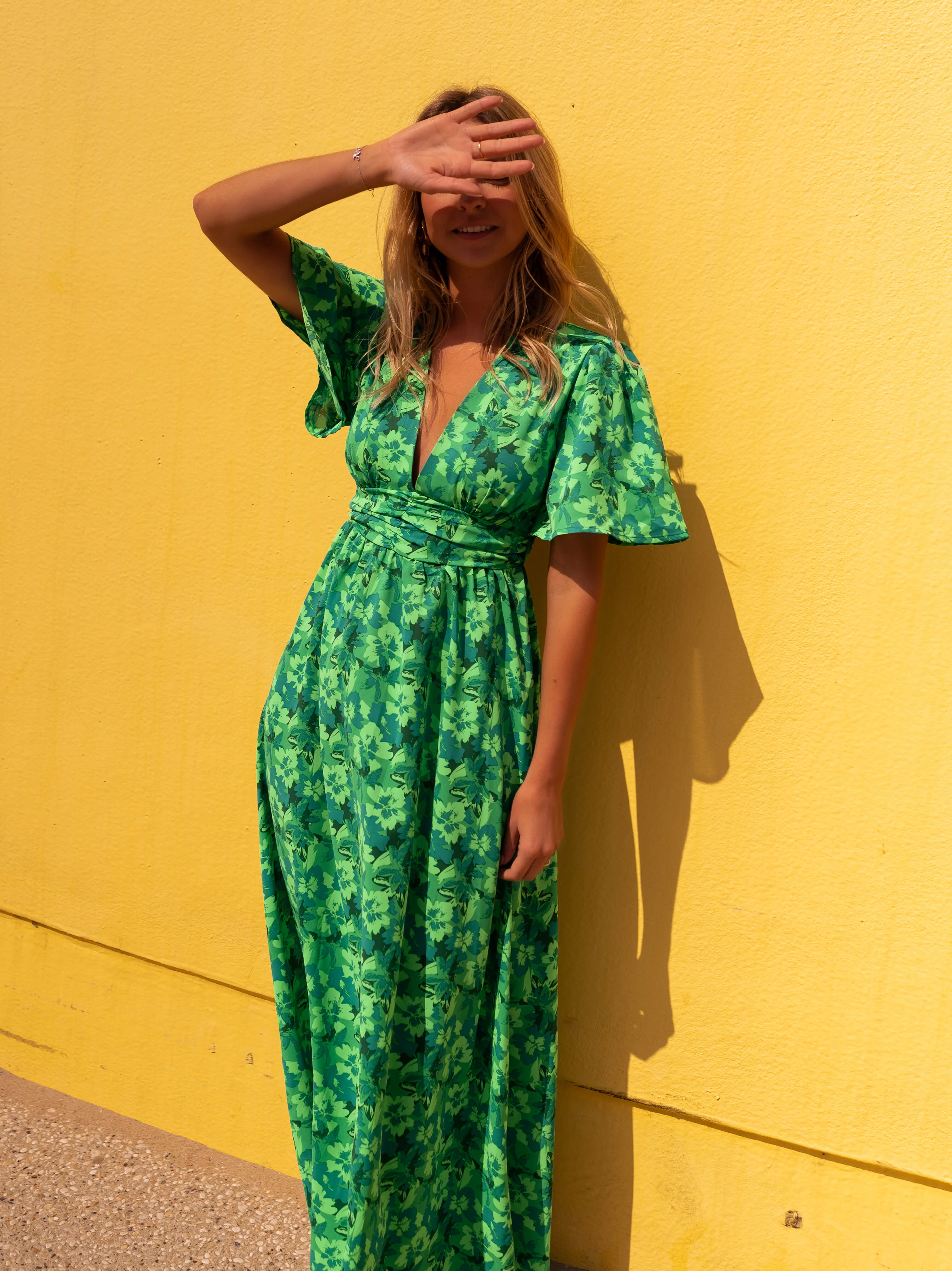 Green Patterned Tiphaine Dress - Image 7