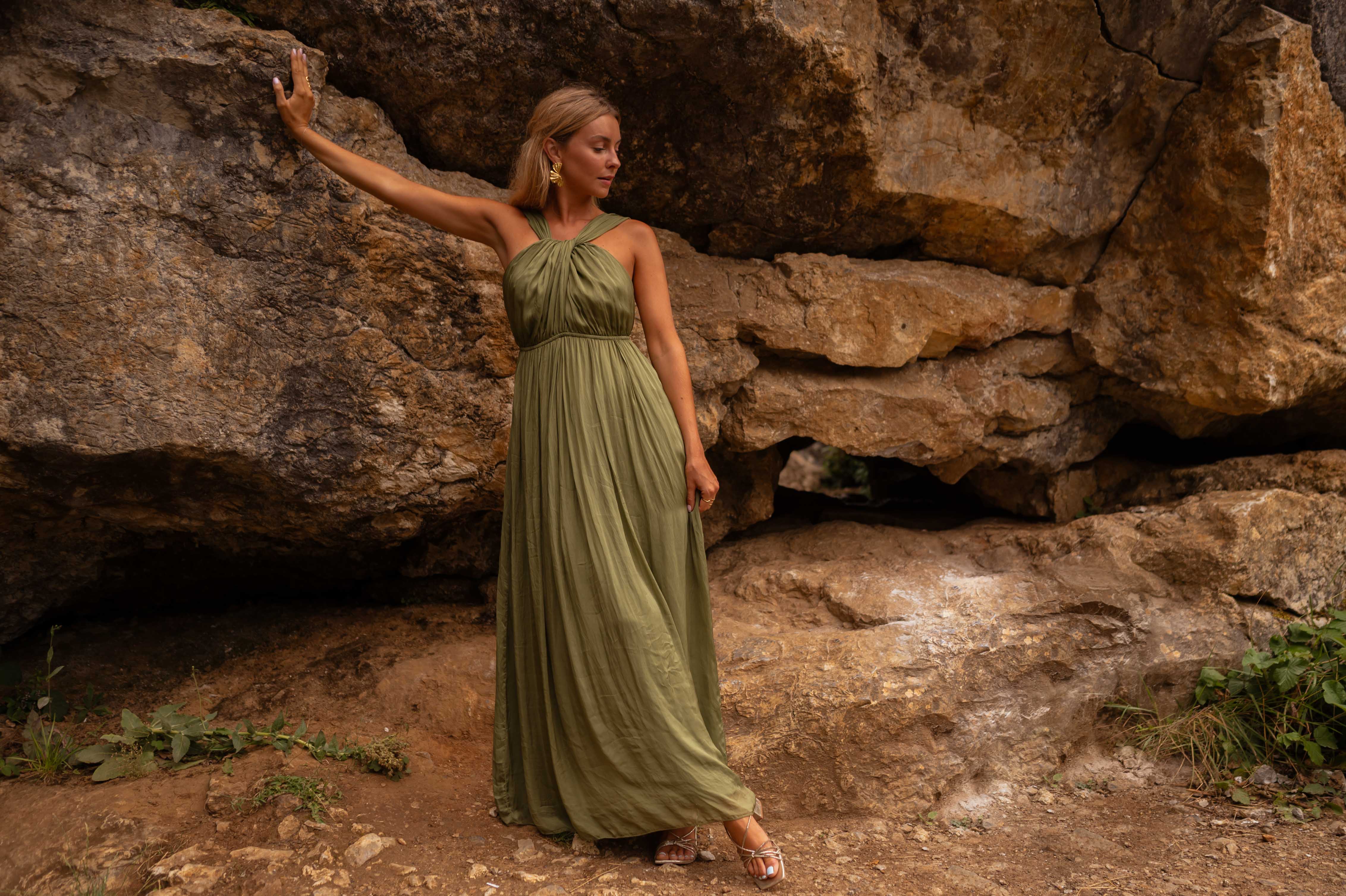 Green Silk Floria Dress - Image 5