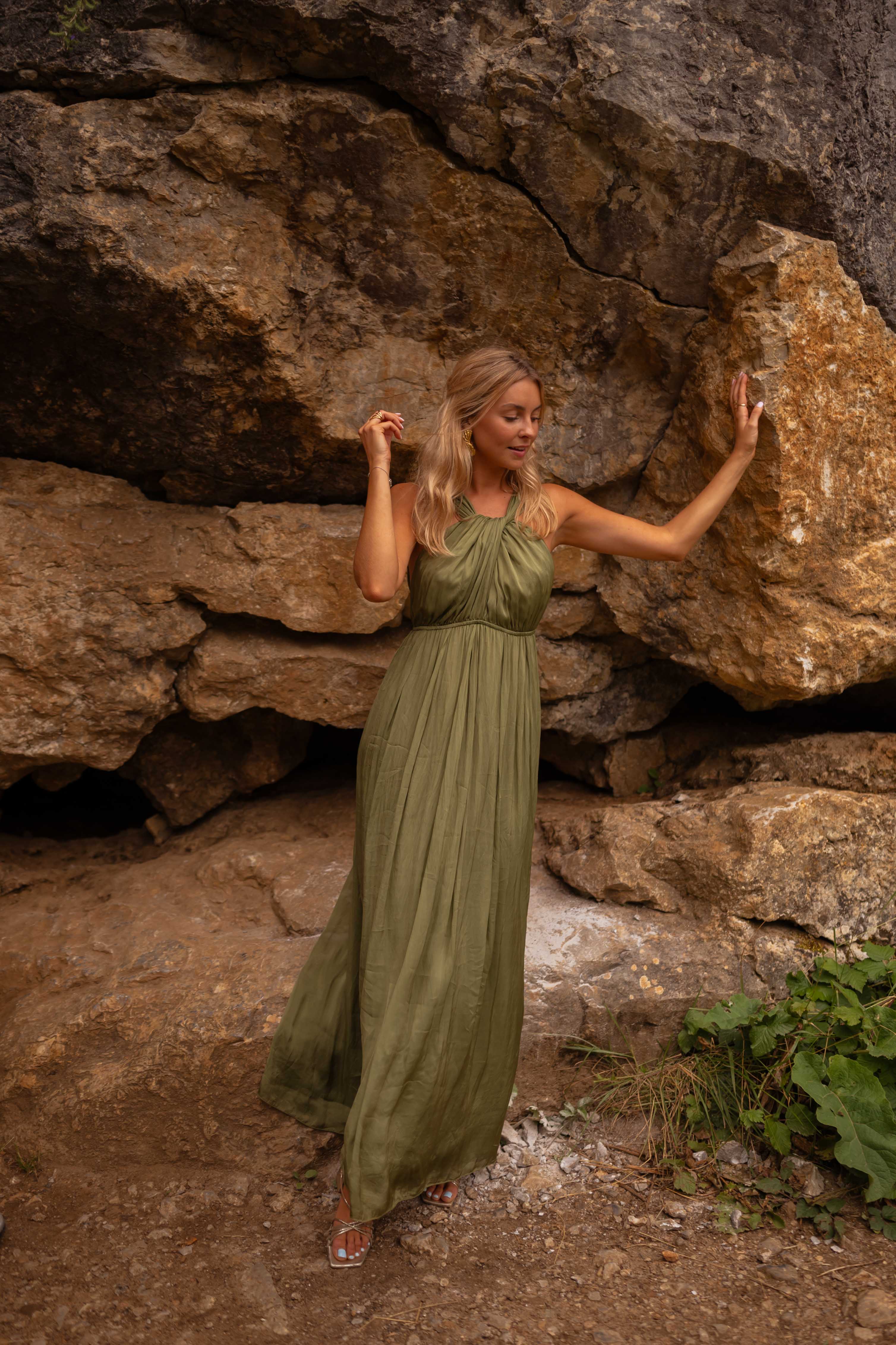 Green Silk Floria Dress - Image 8