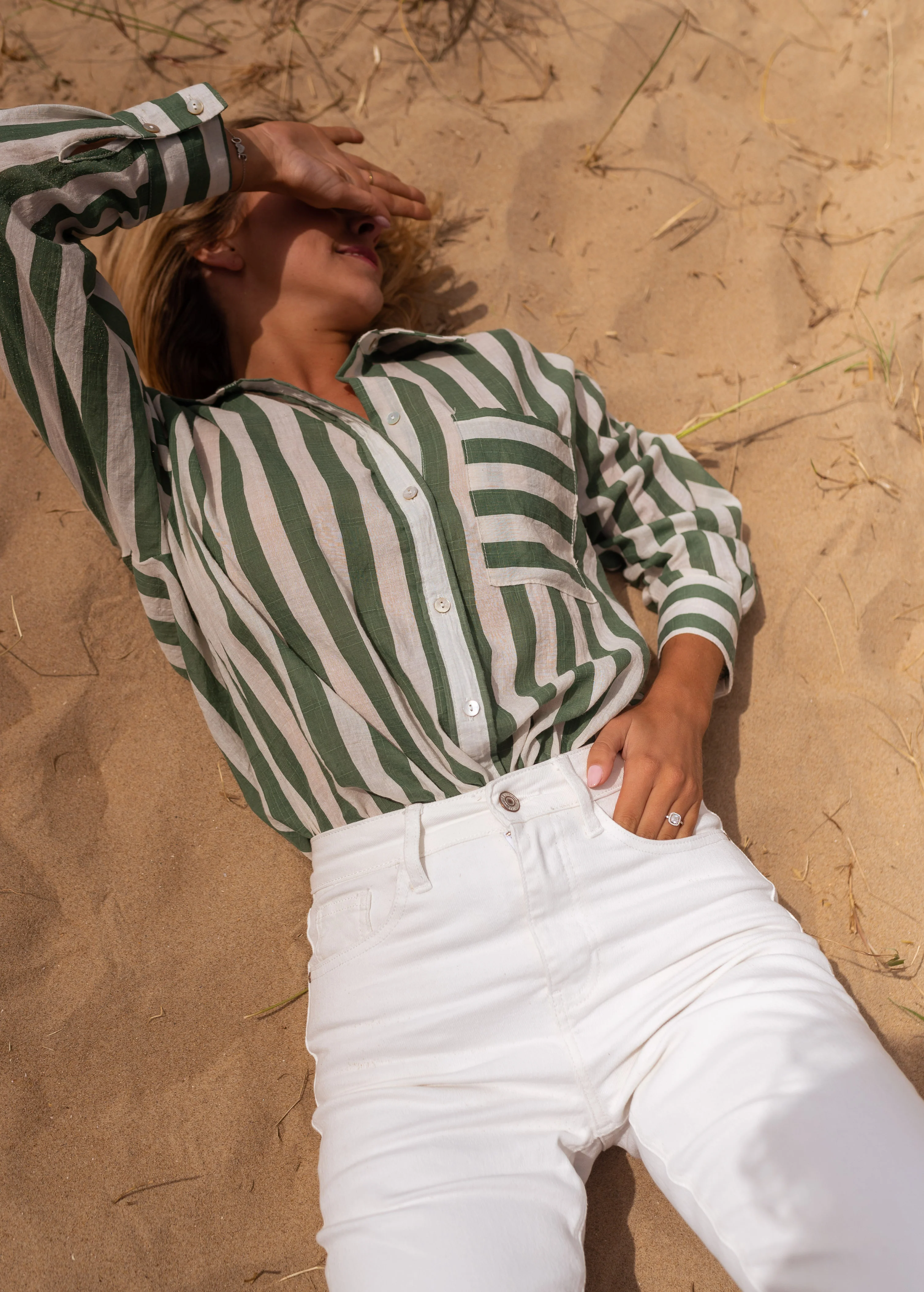 Green Striped Benza Shirt - Image 5