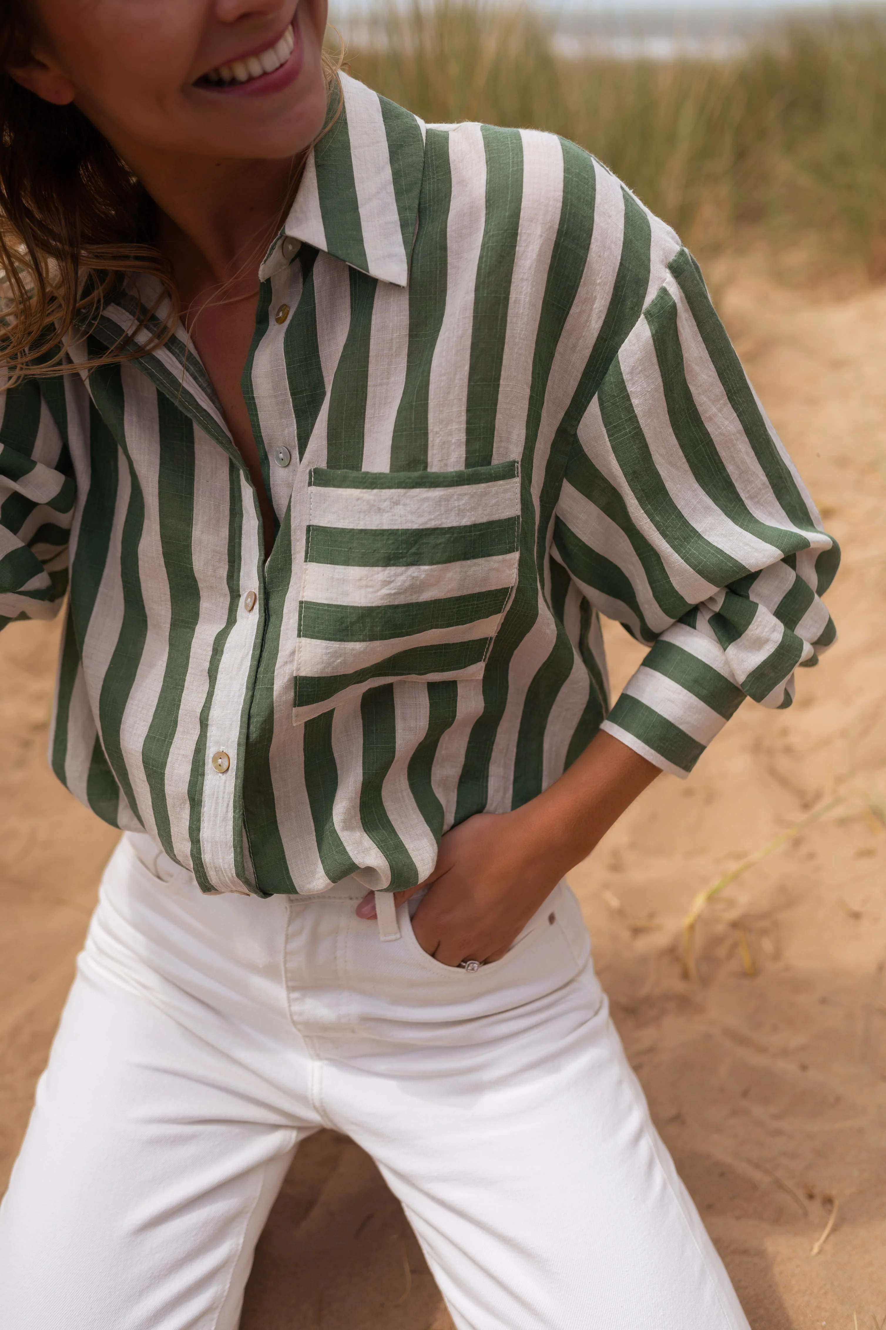 Green Striped Benza Shirt - Image 7